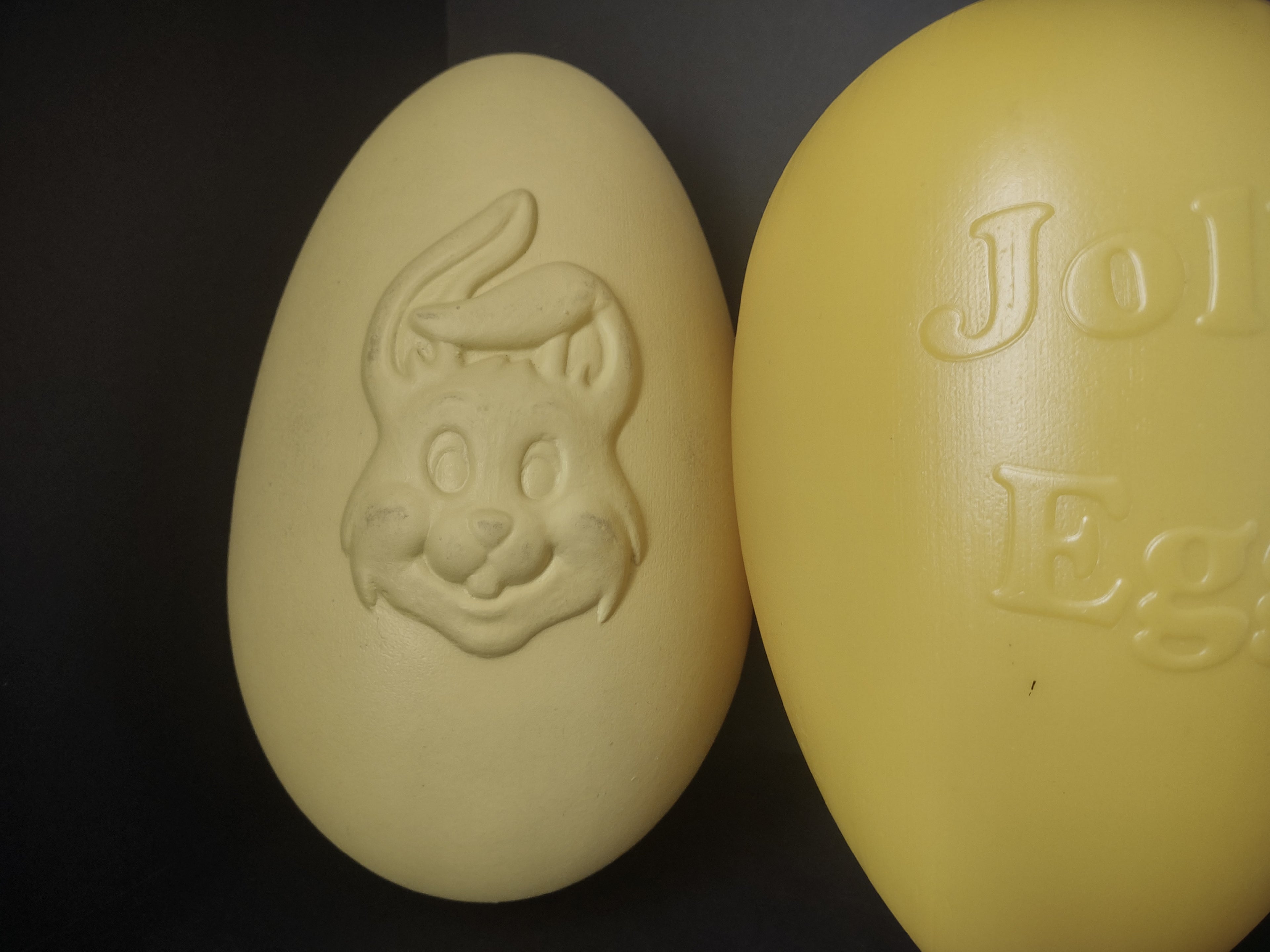 Vintage Blow Mold Easter Egg Blue Yellow with Bunny 12" (lot 1473)