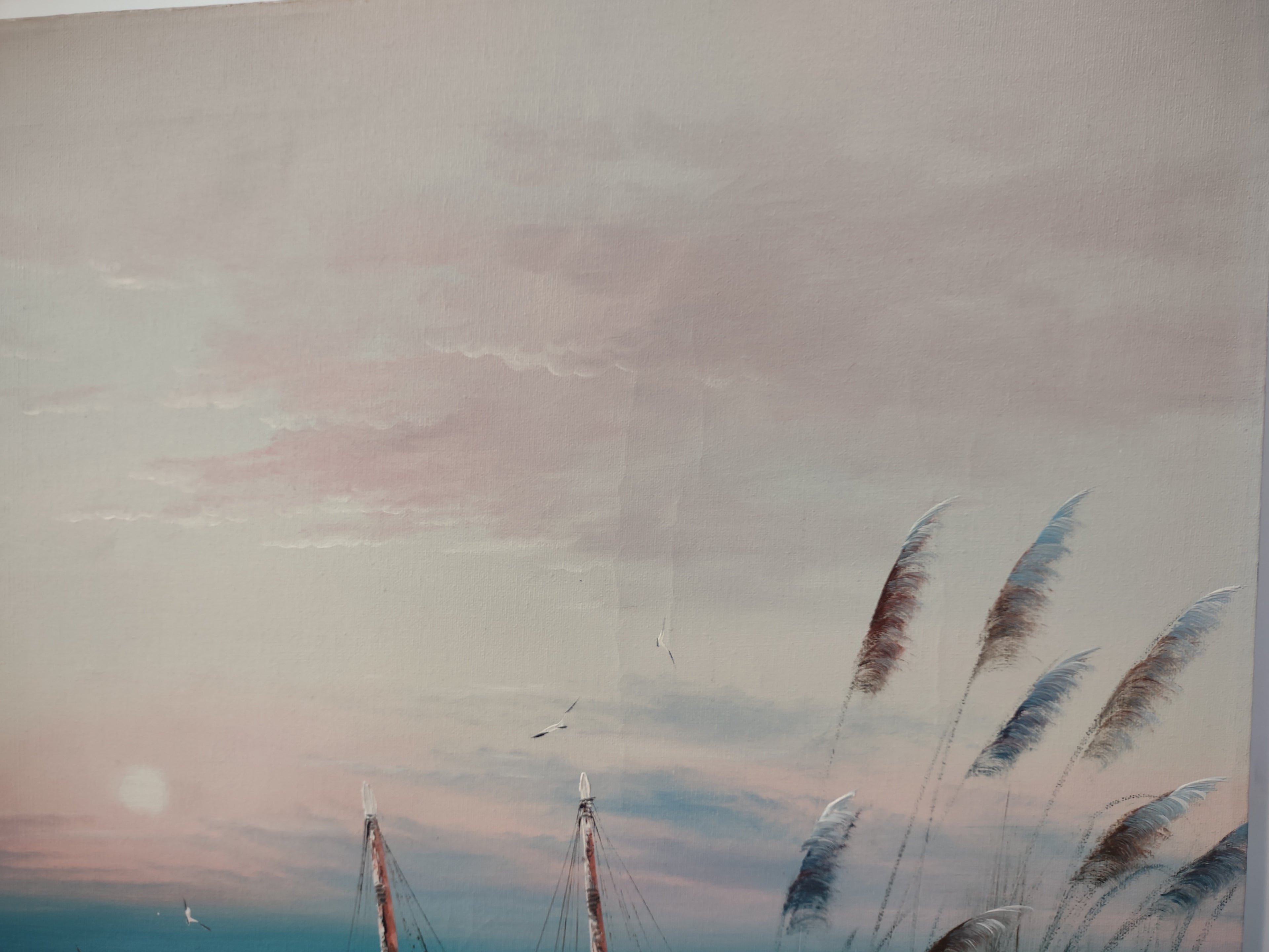 B. Duggan Signed Canvas Oil Painting Seascape Lighthouse 24 x 36 (lot 2633c)