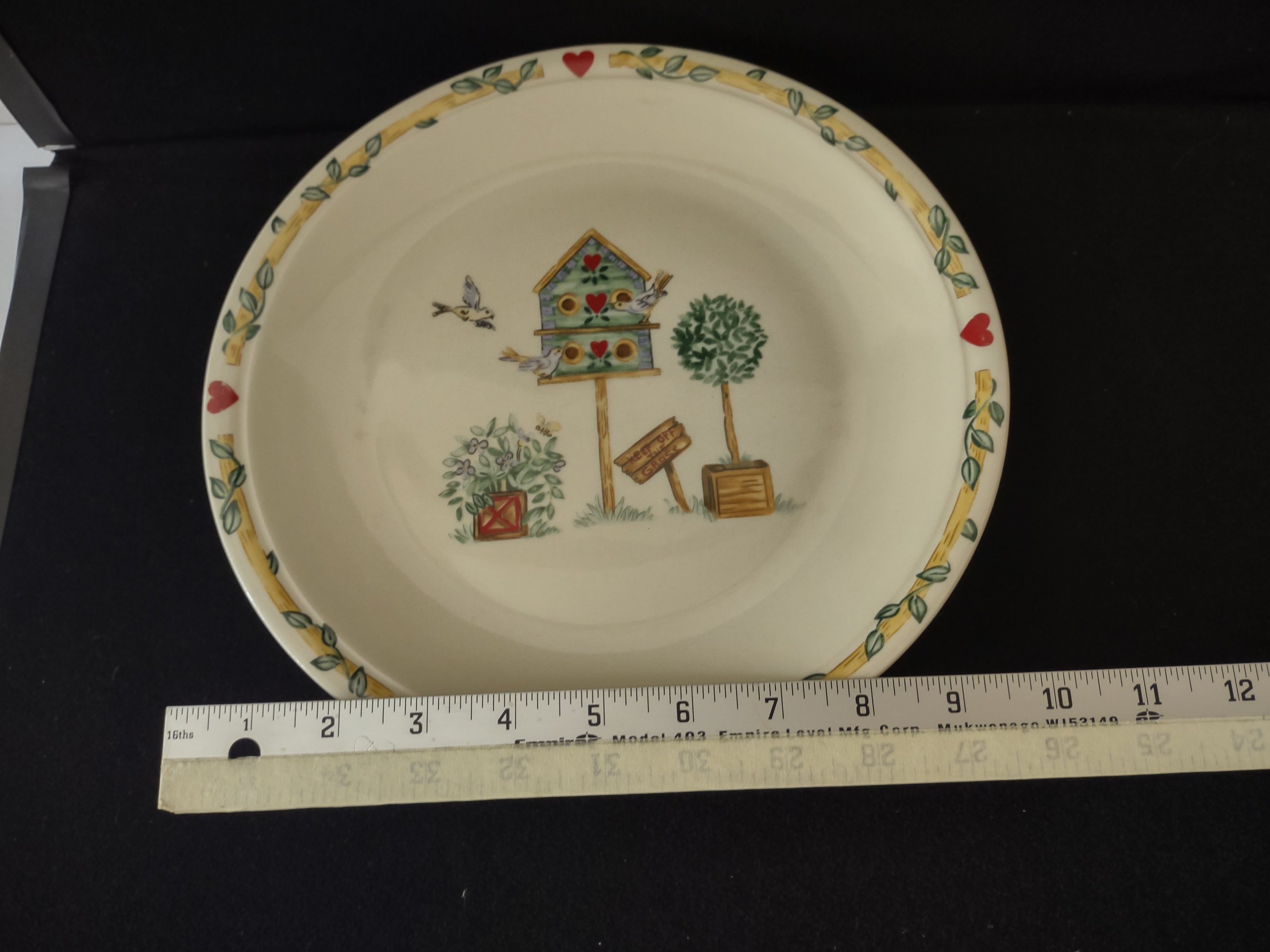 Vintage Thomson Pottery Birdhouse Dinner Plates X 3 (Lot 2905)