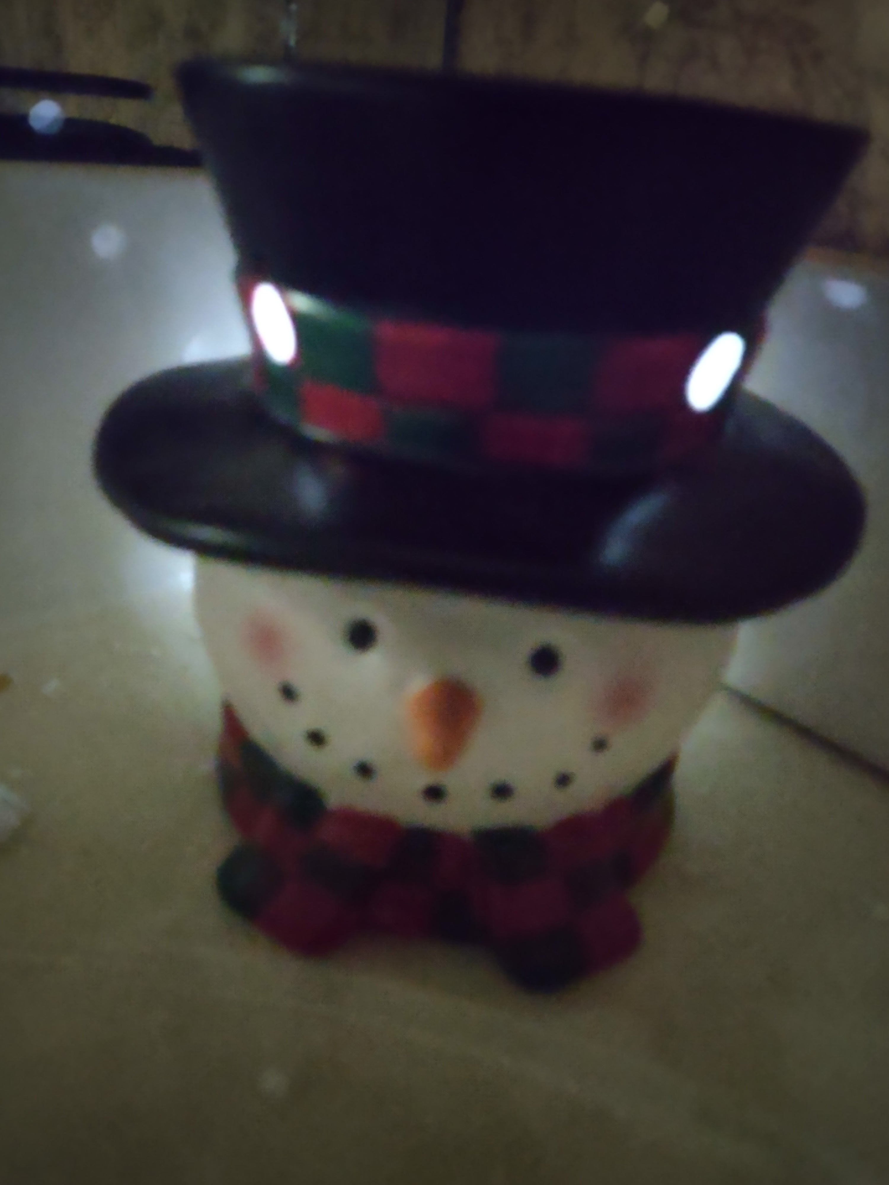 Christmas Winter Yankee Candle Snowman Head Tealight Tart Warmer (Lot 4029)