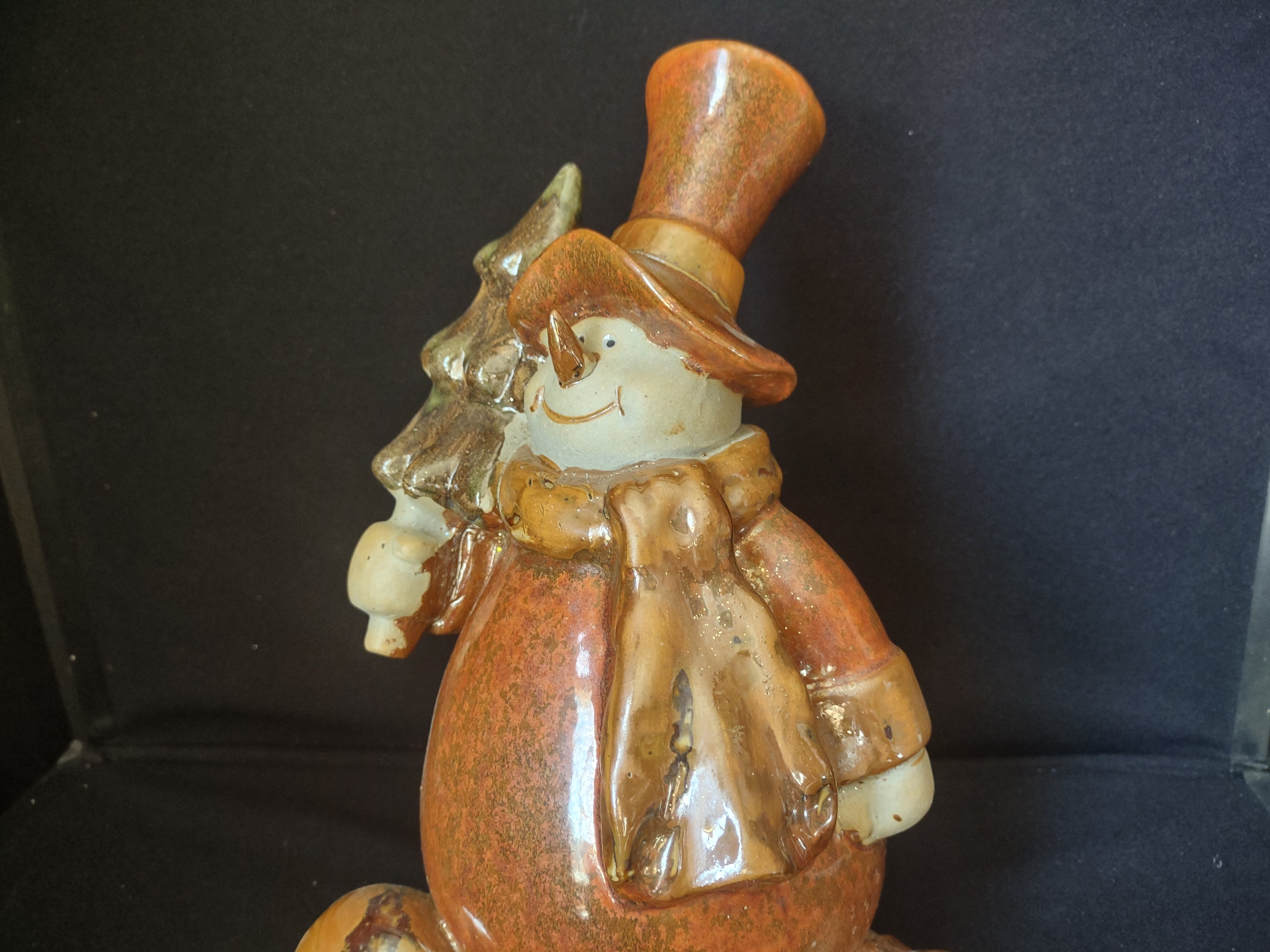 Ceramic Christmas Snowman Figurine 12" (lot 1707)