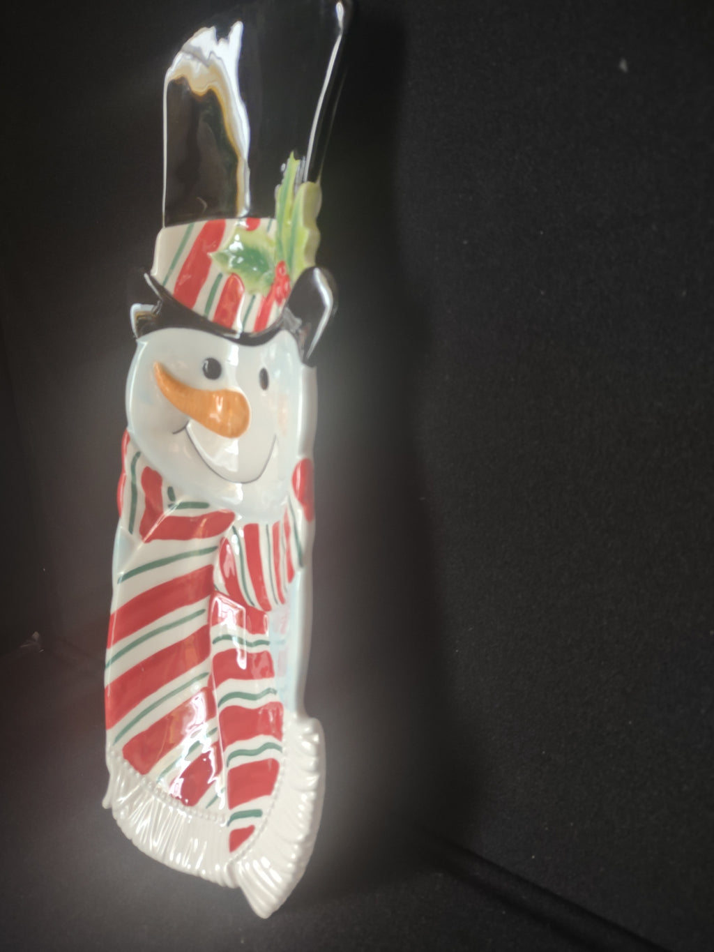 Fitz and Floyd Holiday Christmas Snack Therapy Snowman Server (lot 1532)