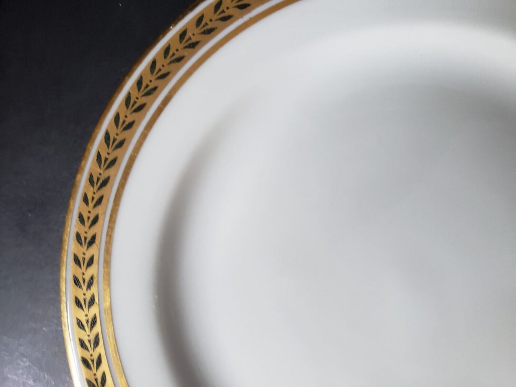 JP Limoges France Gold Trim Green Laurel 2 x Bread/Butter Plate (lot 601)
