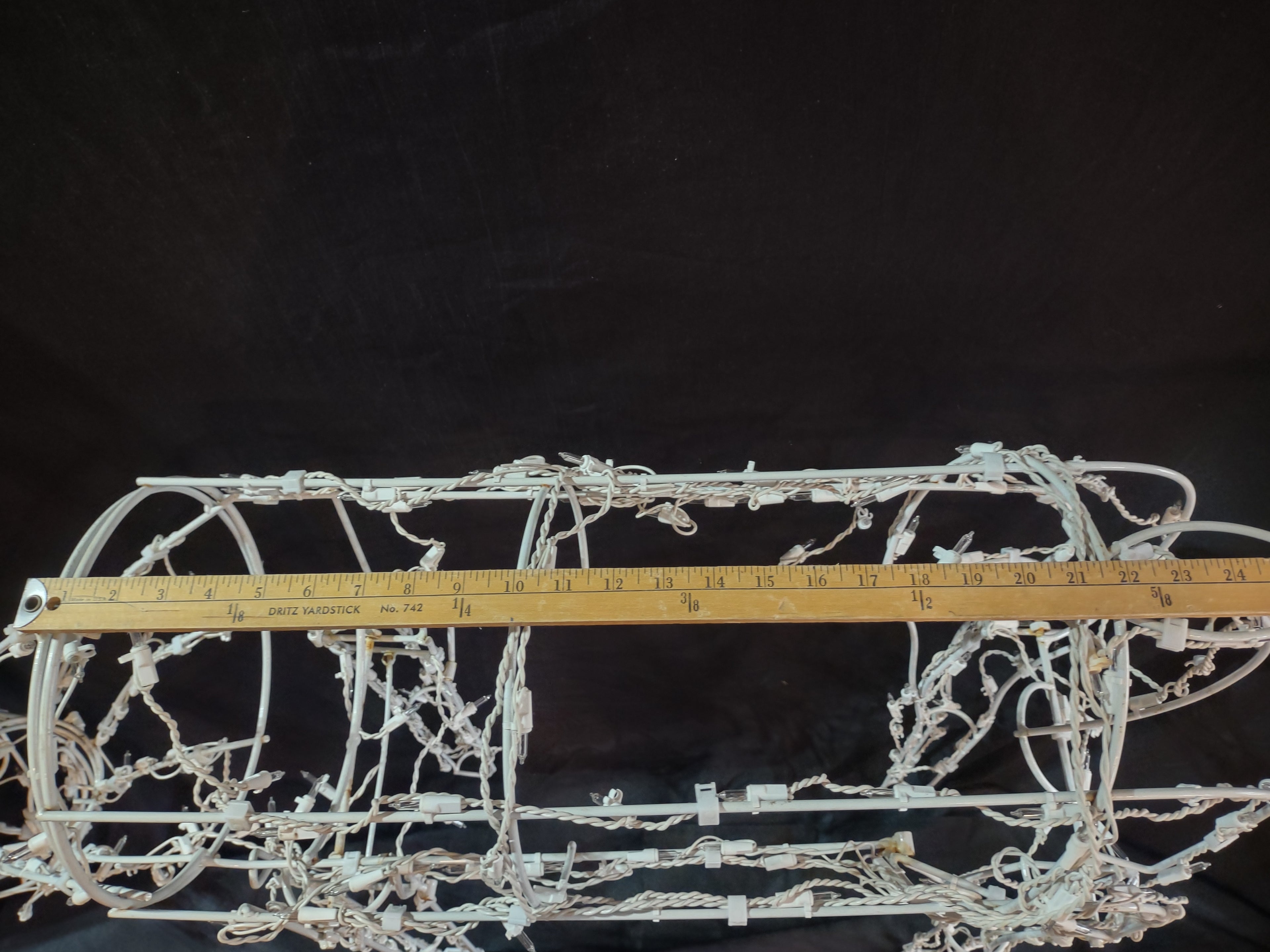 Vintage Christmas White Wire Deer Doe 34" Tall Large IMPERFECT (lot 2413)