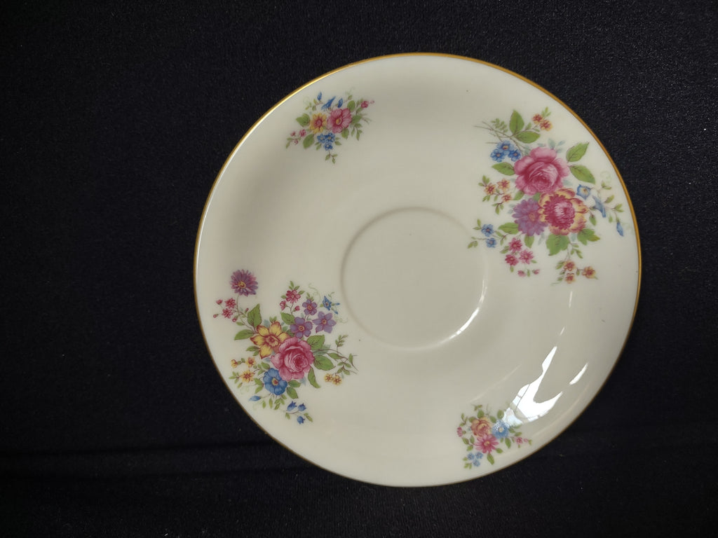 Vintage Lenox L-347 Tea Cup with Saucer Gold Trim Roses (lot 1815)