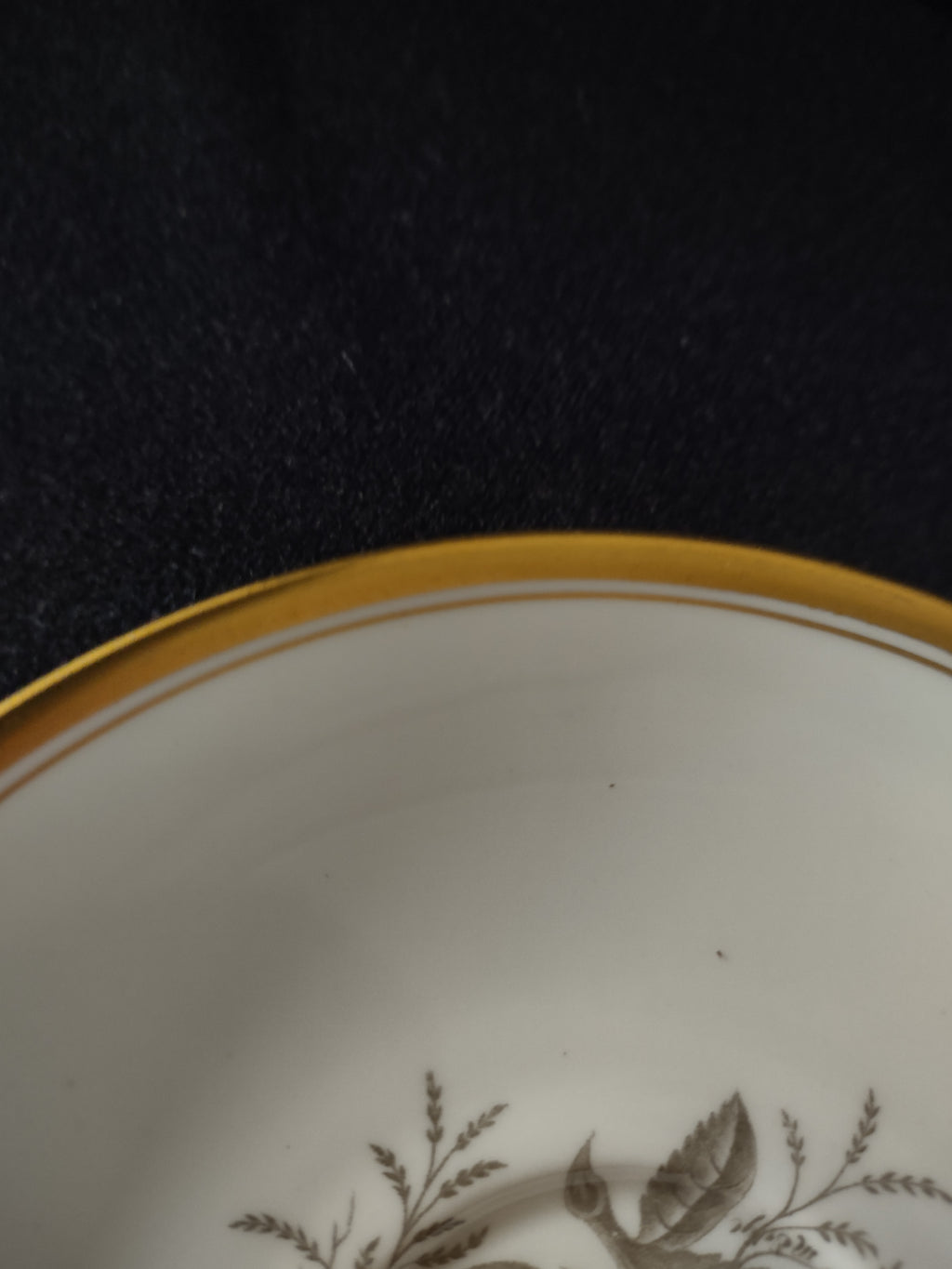 Vintage Spode Teacup Saucer Chatham #14 Bone China Gold Trim Set Of 2 (Lot 5711)