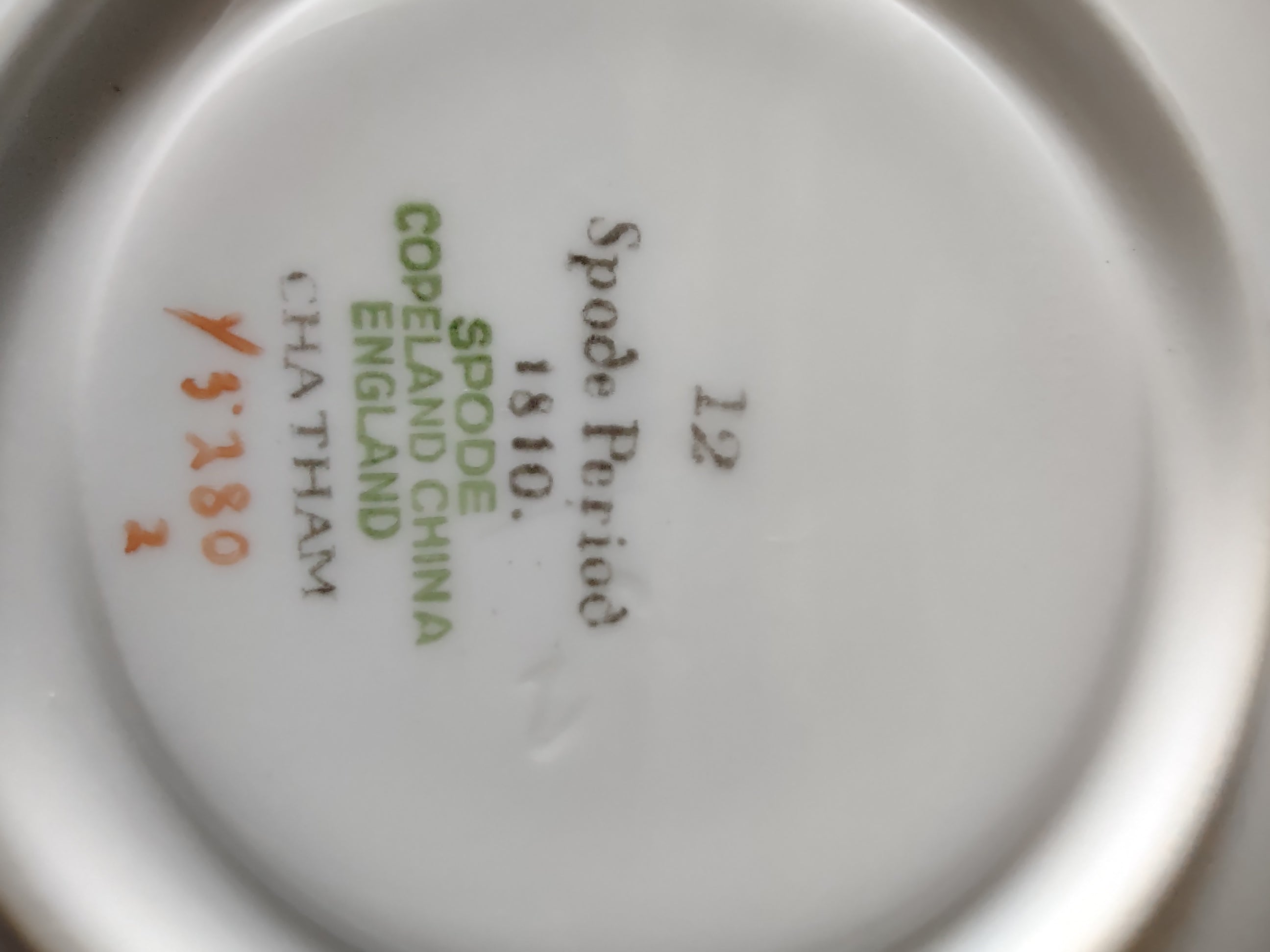 Vintage Spode Saucer Chatham #12 Bone China Gold Trim Set Of 2 (Lot 5715)