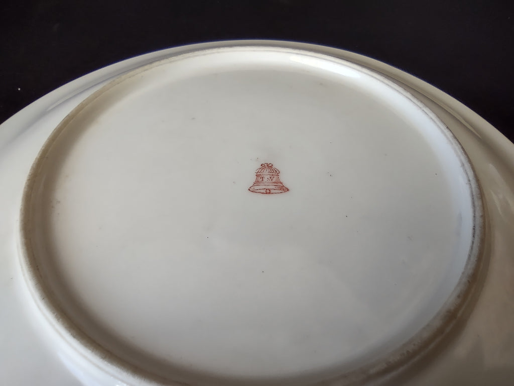 TV Limoges Cabinet Plate Town Design 9"(lot 1125)