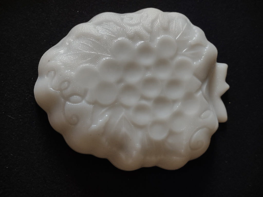 Vintage Hazel Atlas Milk Glass Grape Shaped Candy Relish Dish x 2 (Lot 5250)