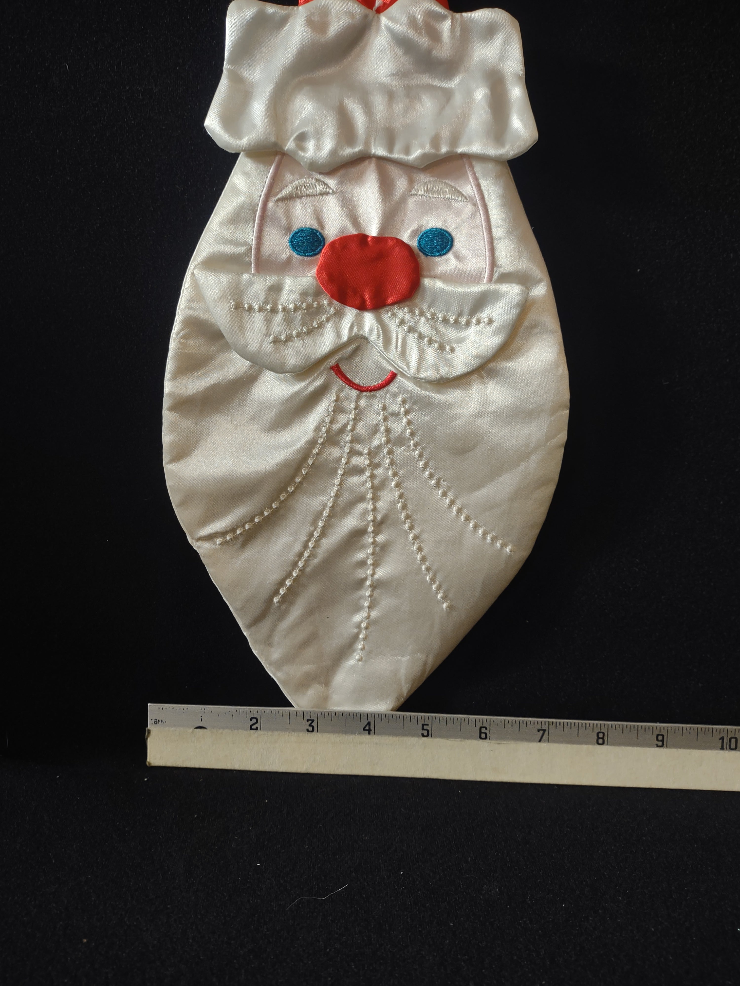Hallmark Christmas Santa Claus Face Satin Clip On 18" Tie (Lot 4681)