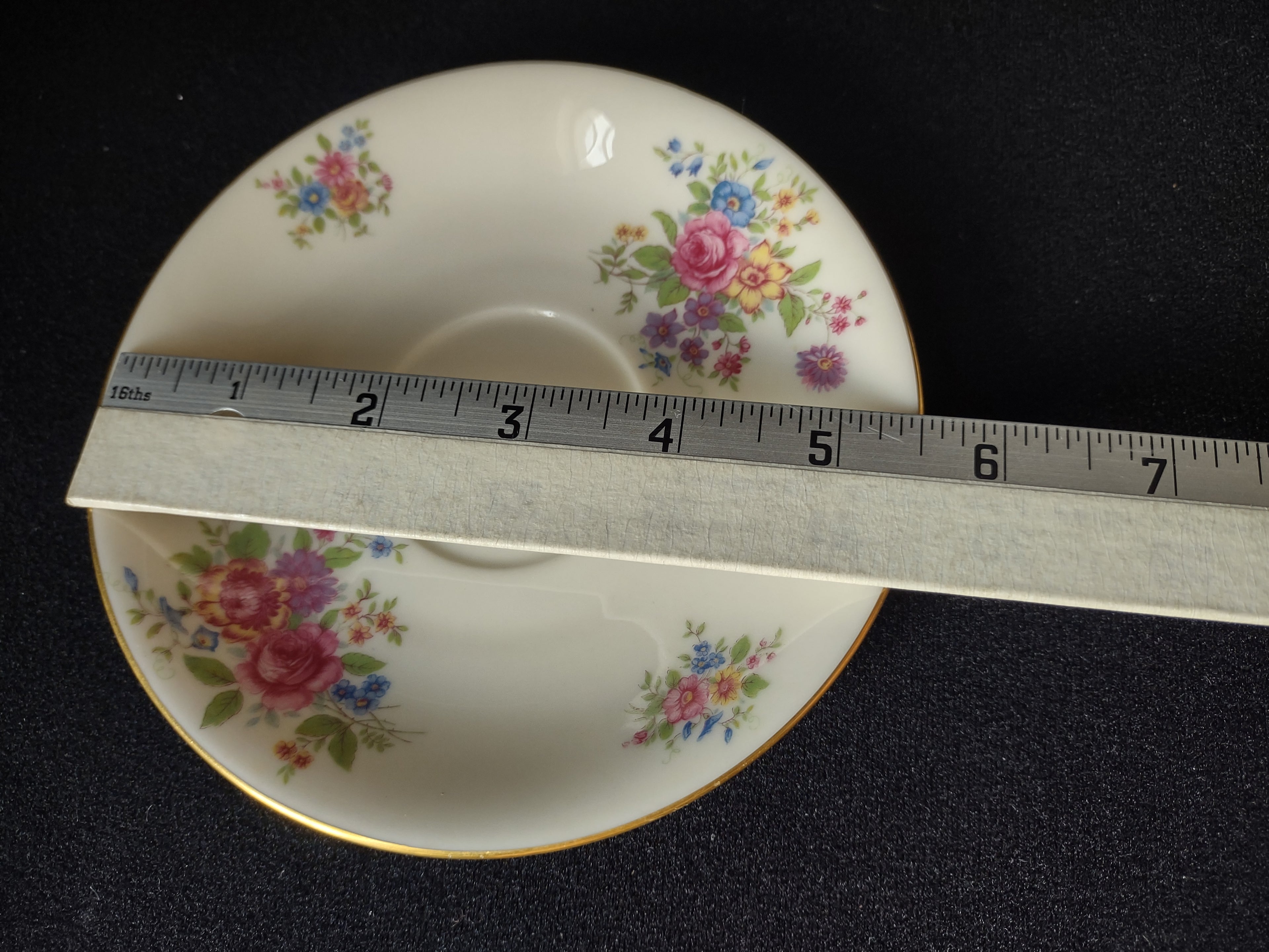 Vintage Lenox L-347 Saucer ONLY Gold Trim Roses (lot 1816)