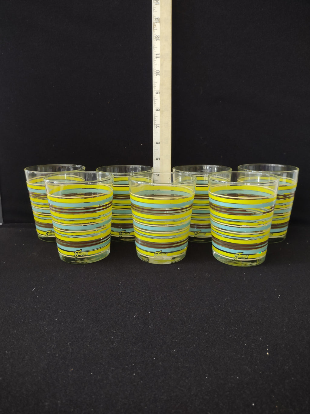 Vintage Libbey Fiesta Mambo Drinking Glasses Set of 7 (Lot 3799)