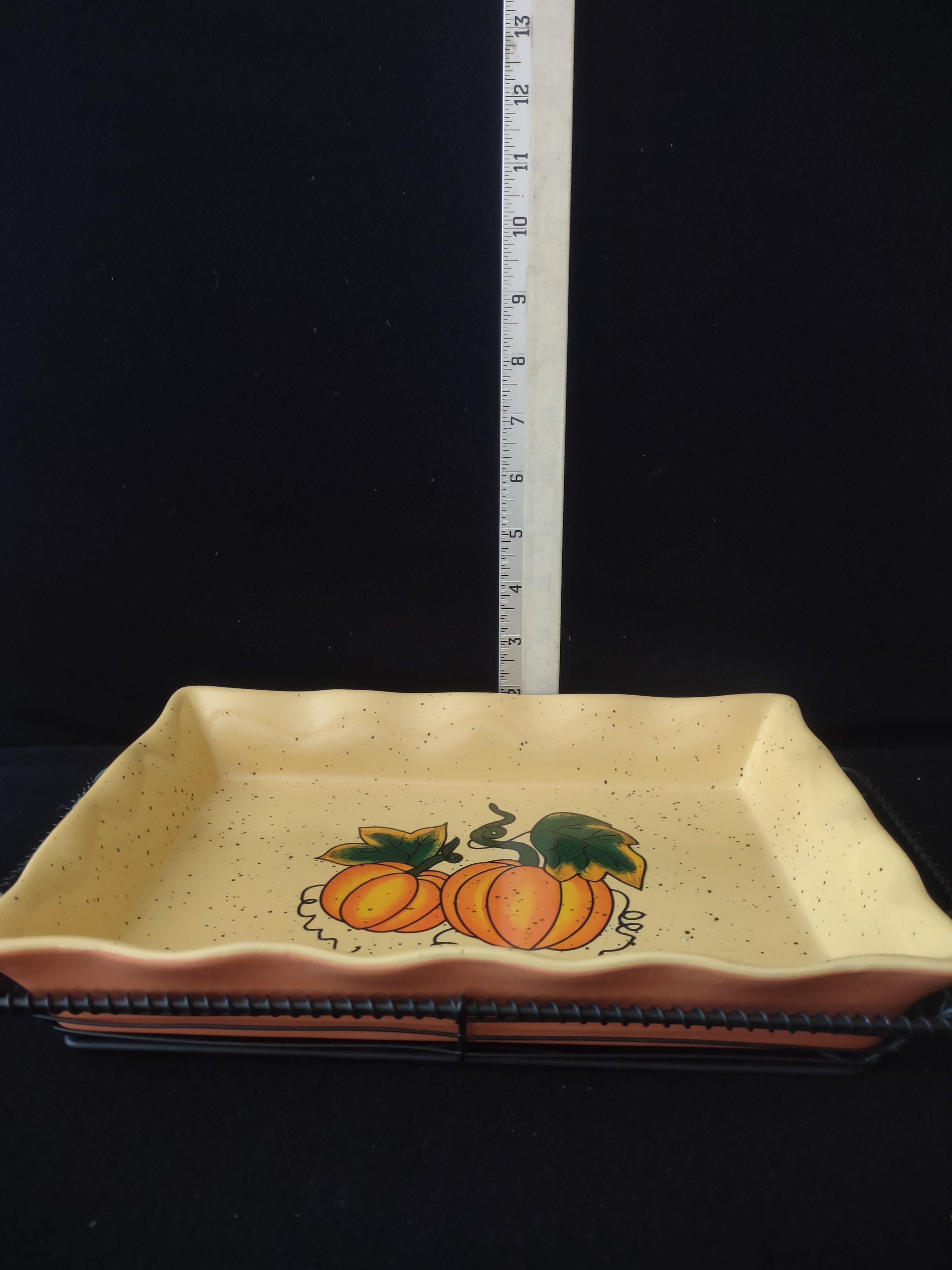 Thanksgiving Fall Vanson Halloween Serving Platter Tray Pumpkin (Lot 3489t)
