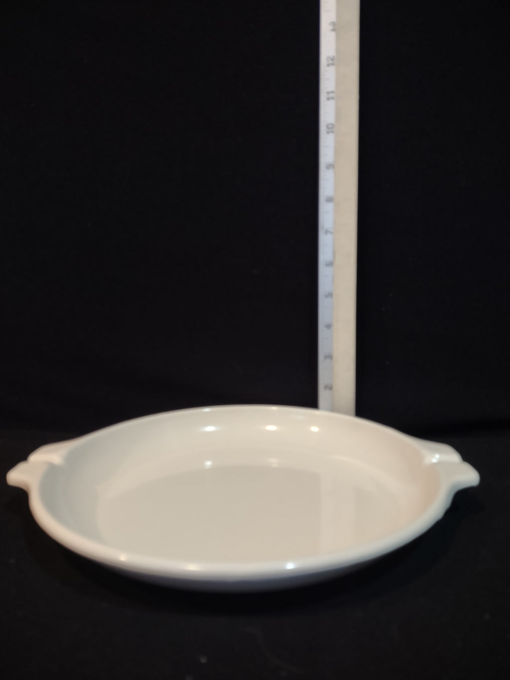 Vintage Styson Japan Enamelware Metal Ivory Plates Set Of 5 (Lot 5103)