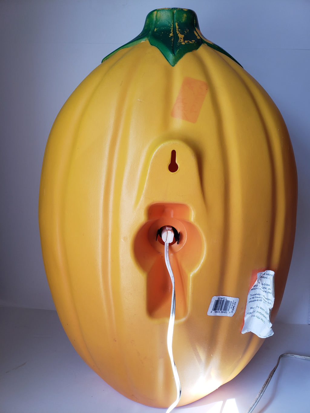 Halloween Plastic Jack O' Lantern Yellow Pumpkin Large Blow Mold 20" (lot 2213)
