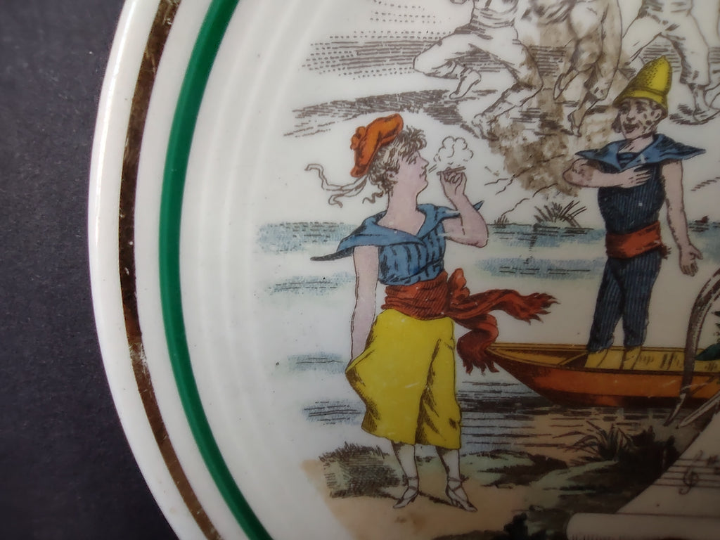 PV Limoges French Cottage Shabby Chic Music Design Plate 6-1/4" (lot 1124)