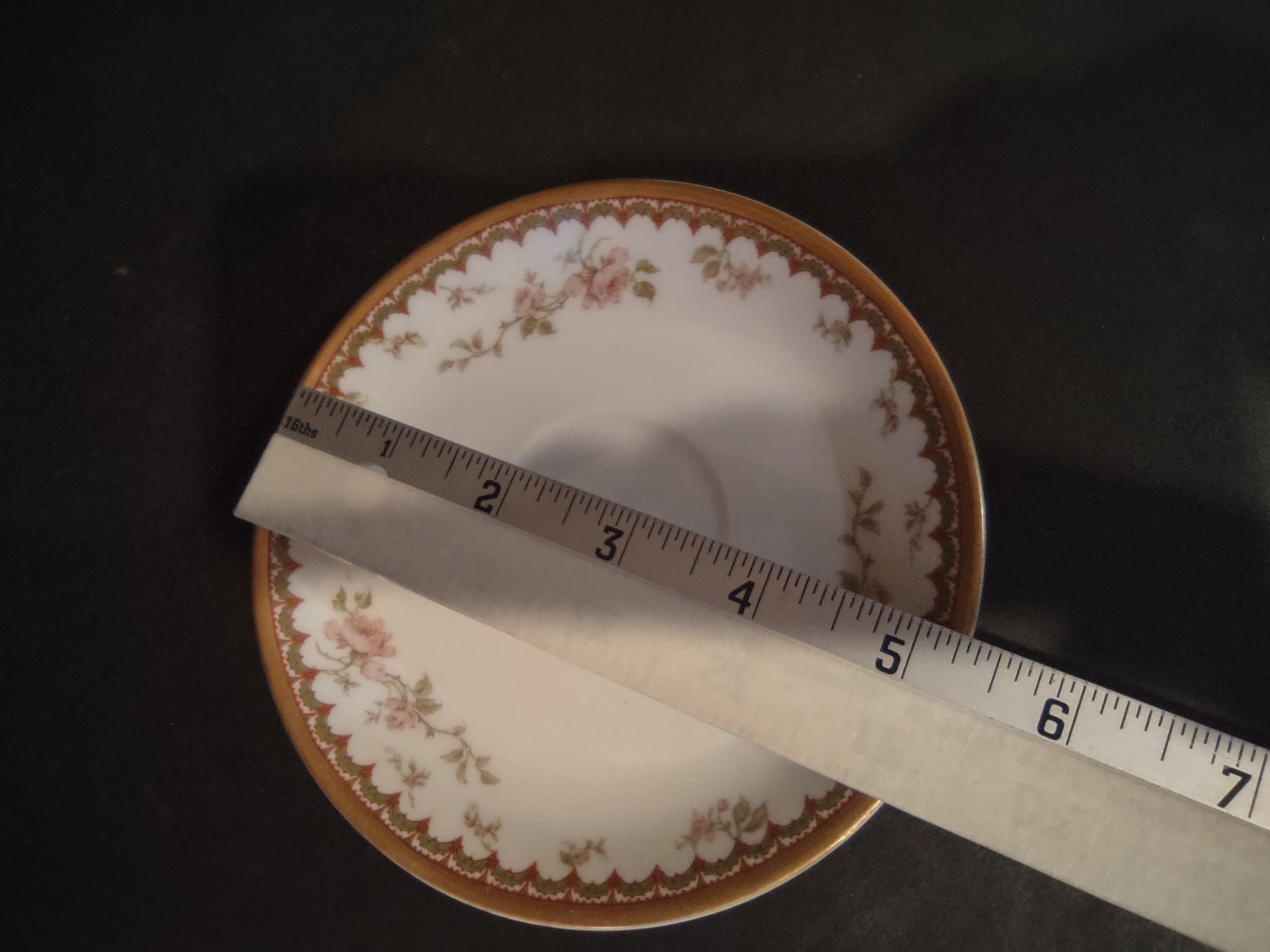Haviland Limoges French Chic Rose Maroon Green Saucer ONLY (lot 1091)