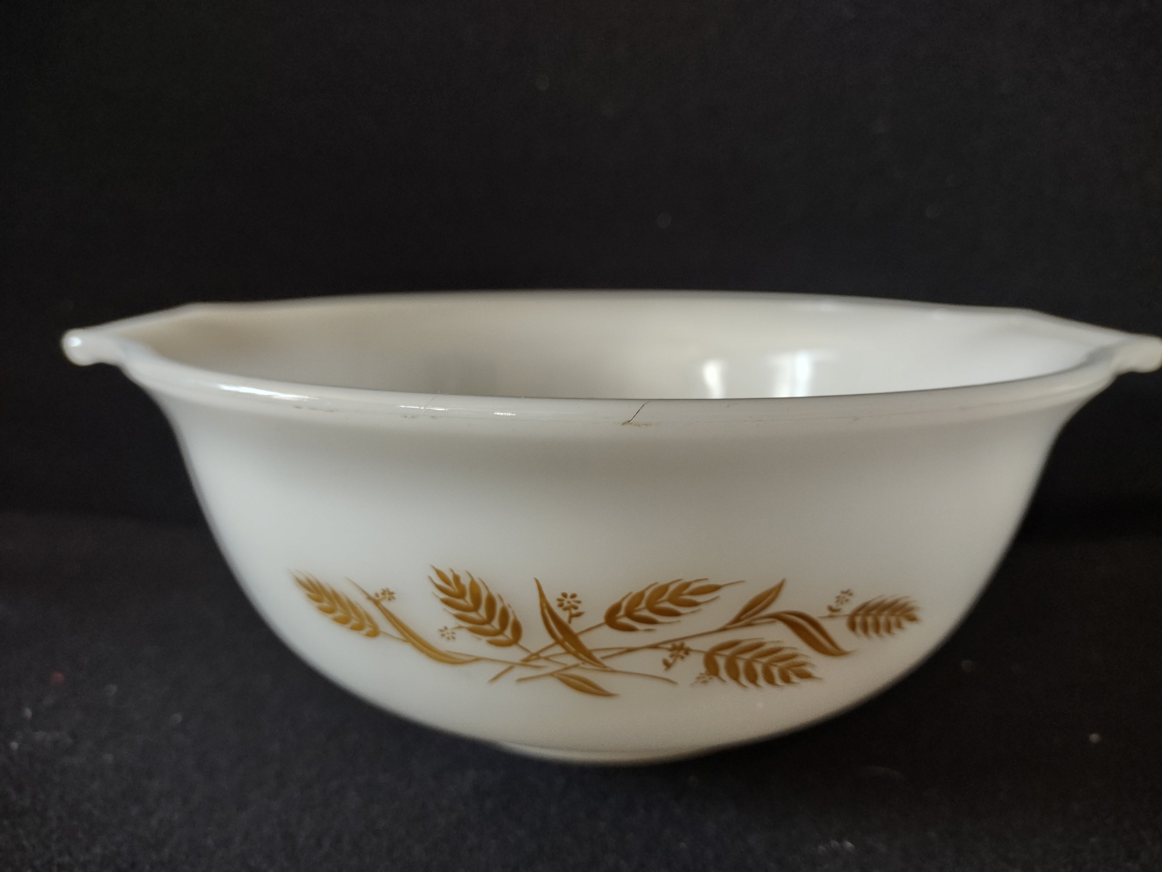 Vintage Sears Milk Glass Mixing Bowl Harvest Wheat (Lot 5128)