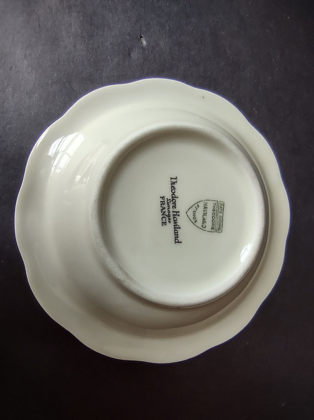 Haviland Limoges 6 x Small 5" Cranberry Bowl Peony Flower Cream Color (lot 924)