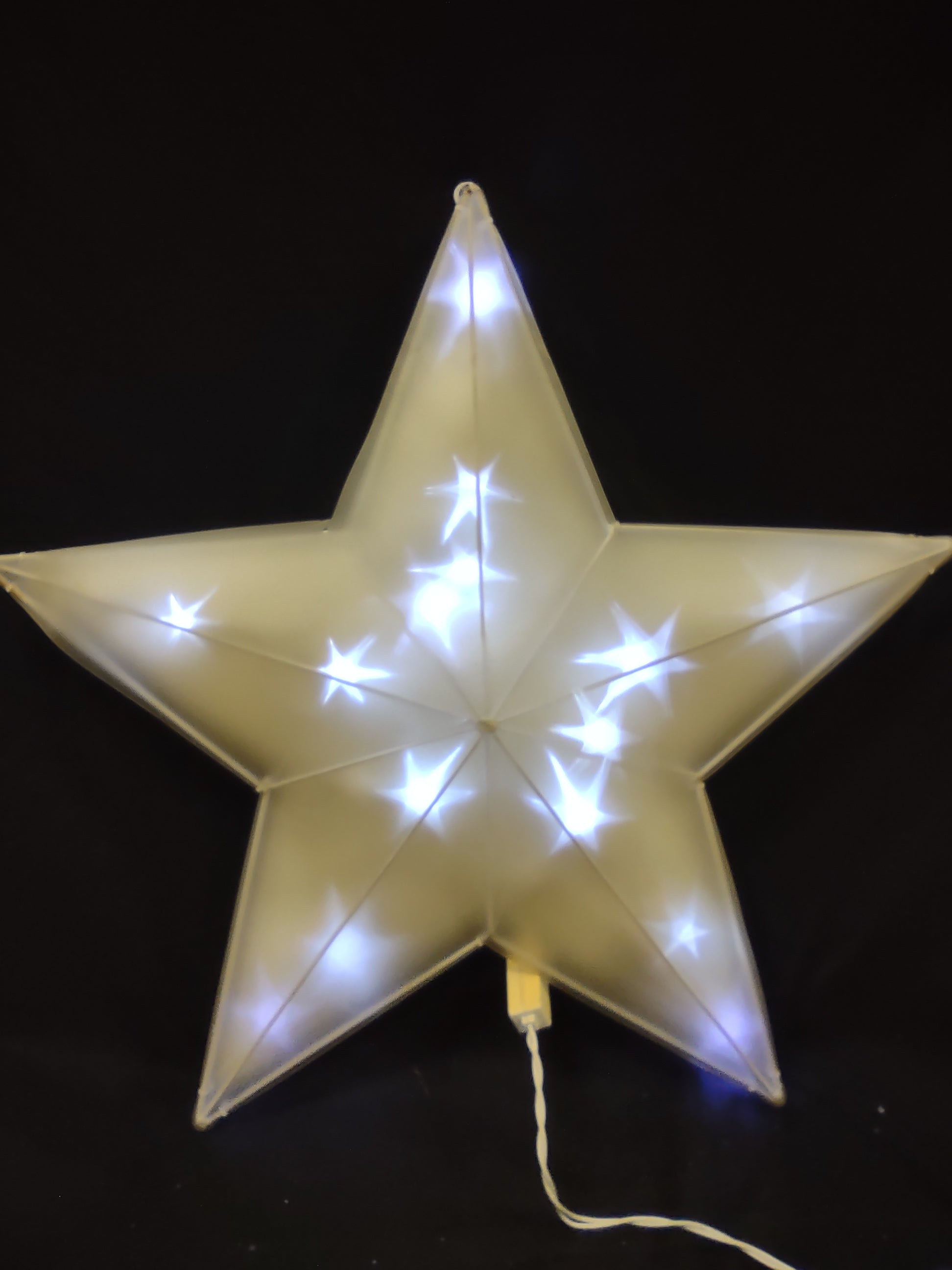 Christmas LED Light Up STAR Yard Decor 24" IMPERFECT some Rust (lot 1317)