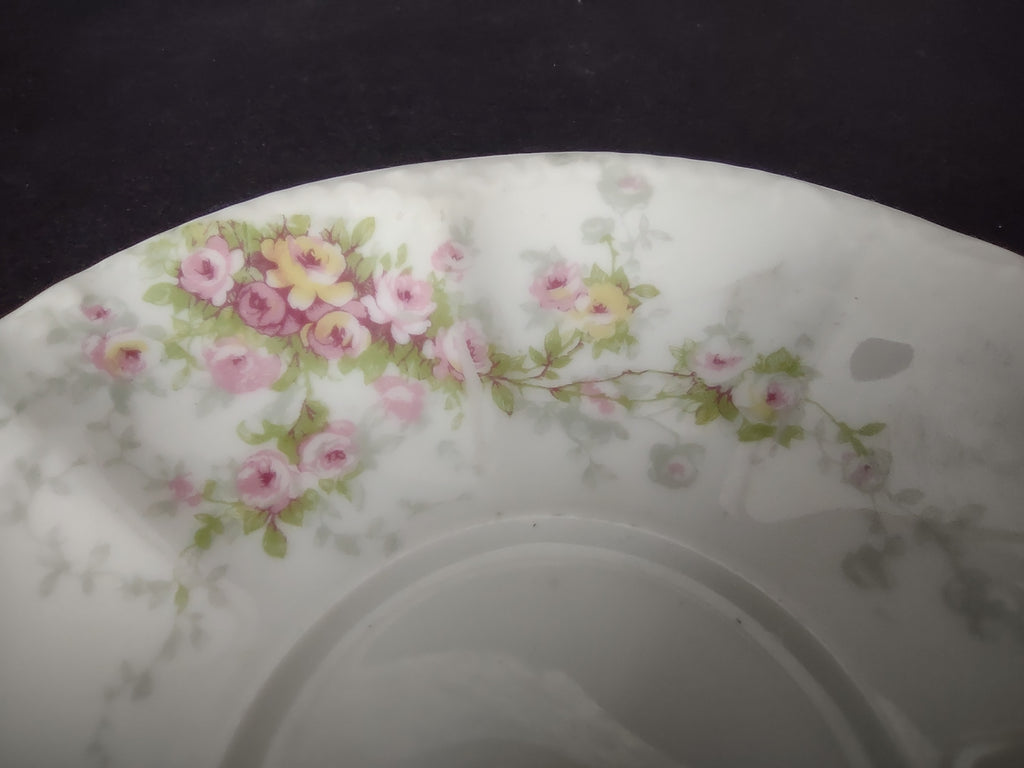 Haviland Limoges 5-1/2" Saucer ONLY Pink Yellow Rose (lot 846)