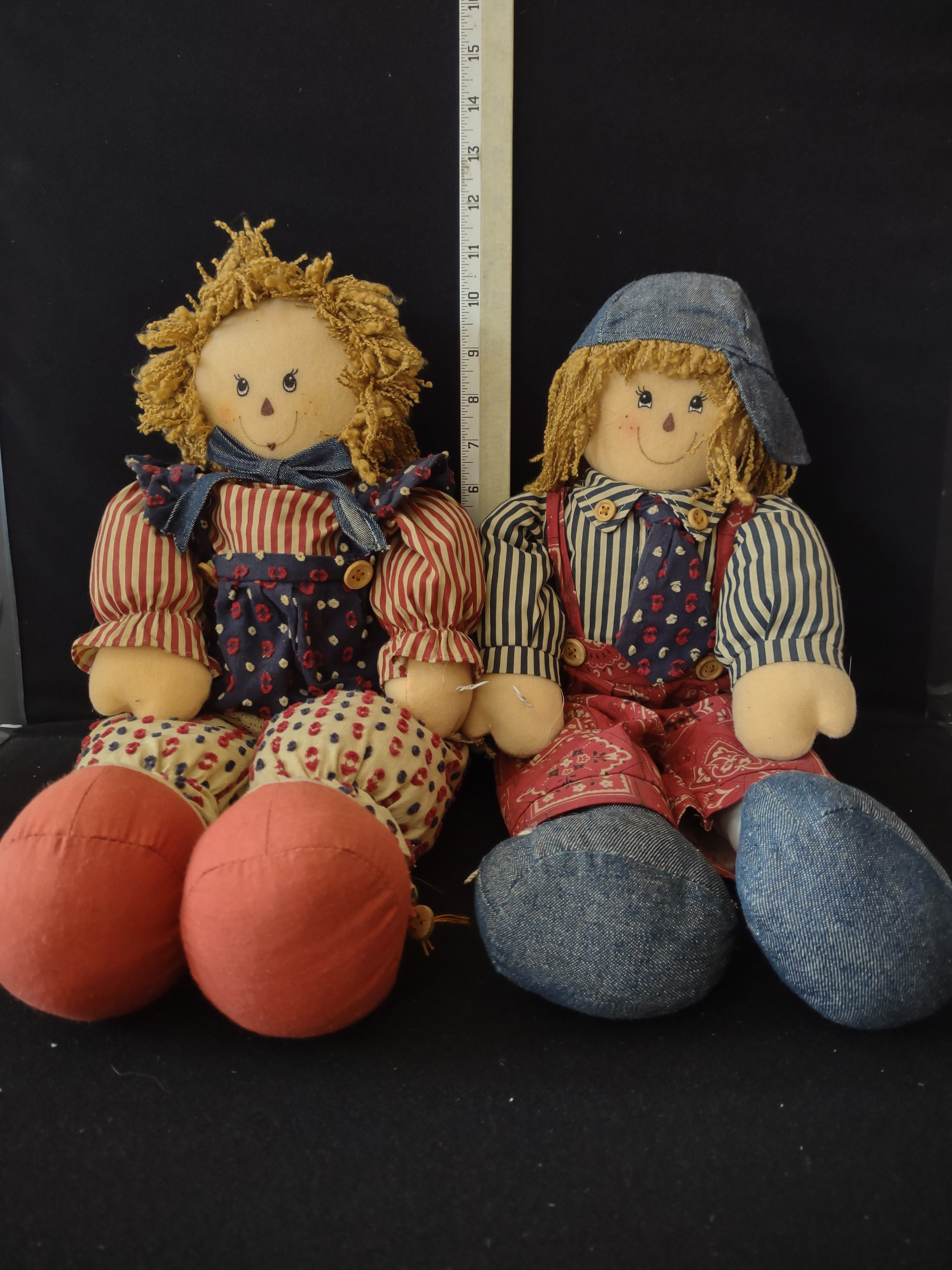 Halloween Americana Seated Raggedy Anne And Andy Rag Dolls (Lot 3355)