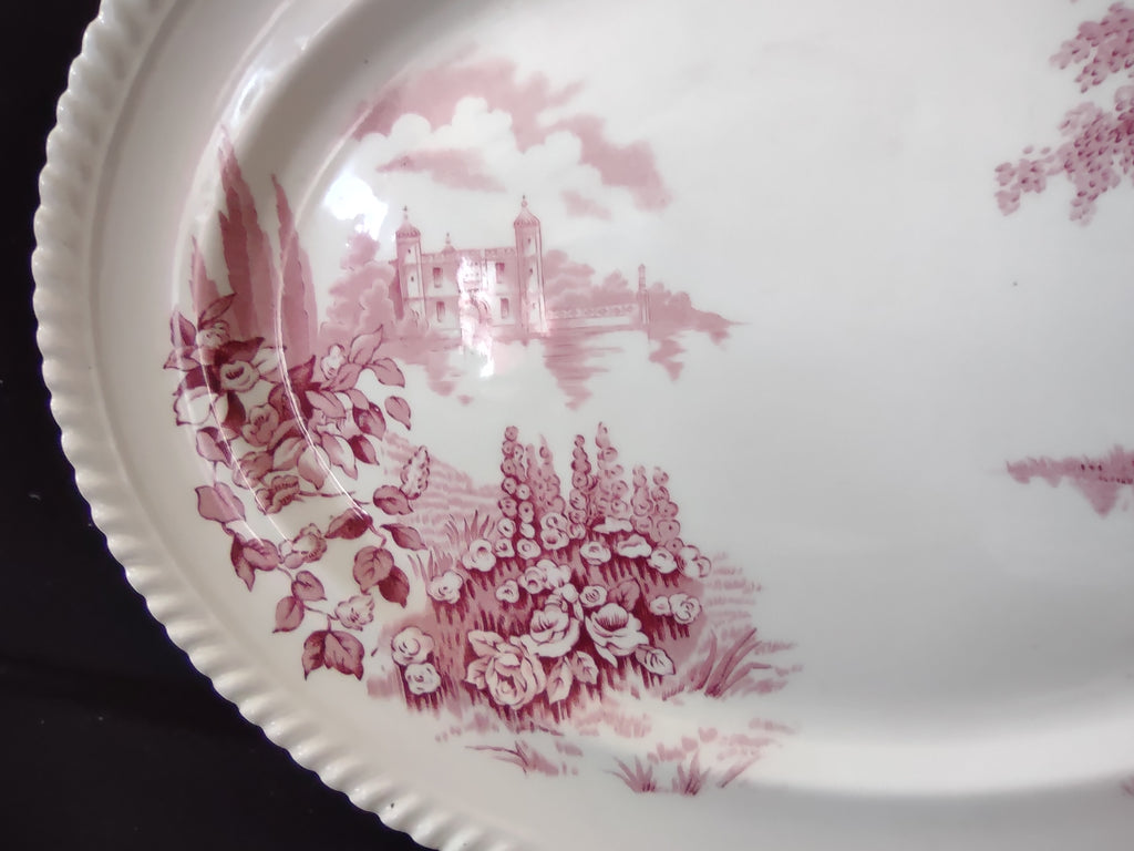 Vintage Castle On The Lake Johnson Serving Platter English Countryside (lot 5702