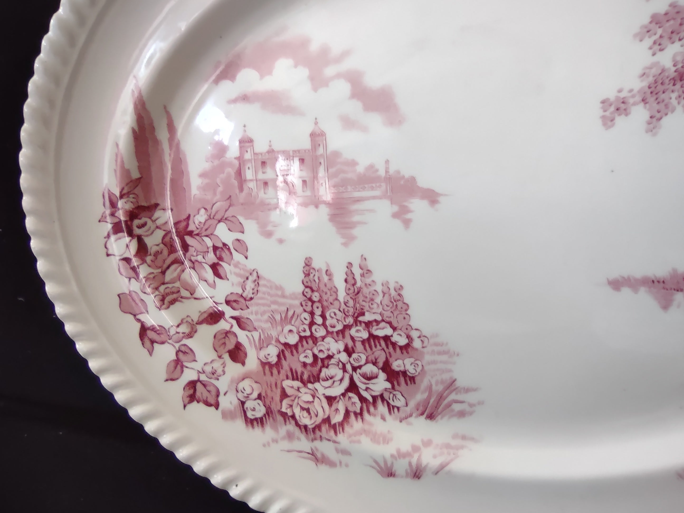 Vintage Castle On The Lake Johnson Serving Platter English Countryside (lot 5702