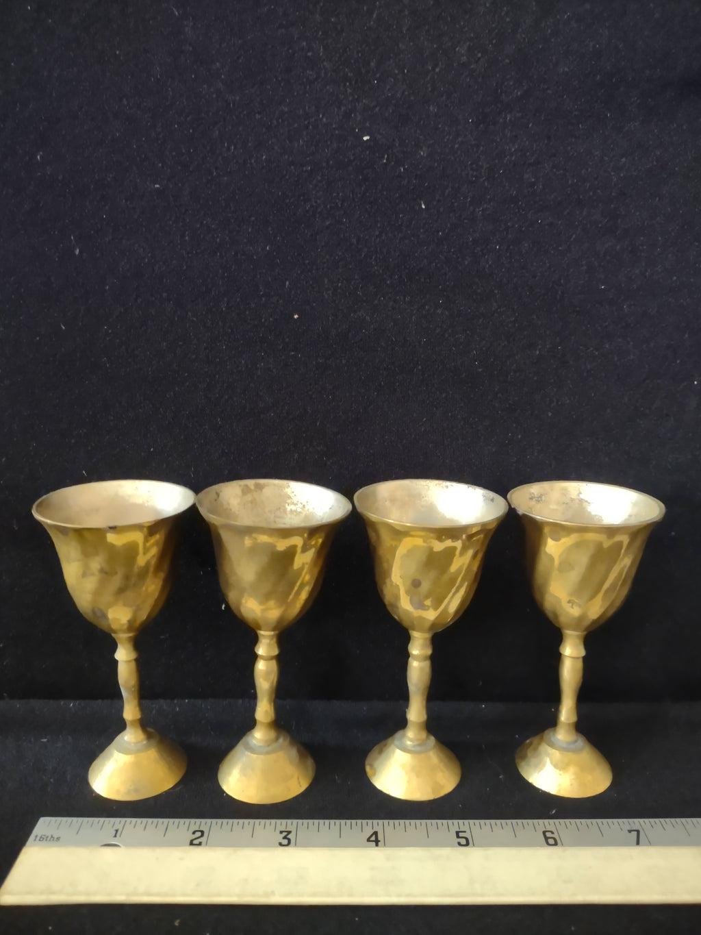 Vintage Brass 4" Goblets/Chalices Made In India (Lot 3289)