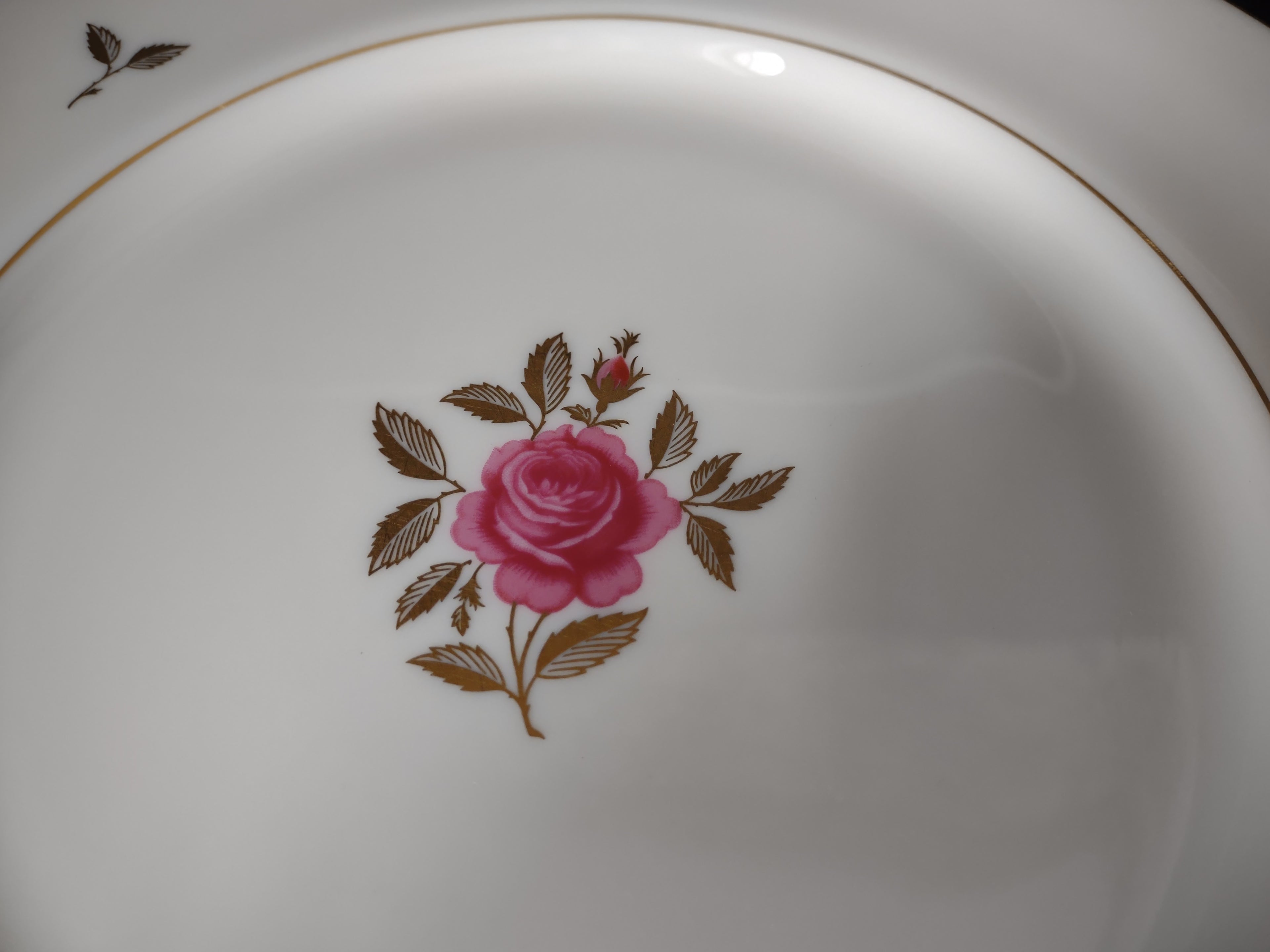 Vintage Lenox Rhodora Dinner Plate Rose Flower Gold (lot 1791)
