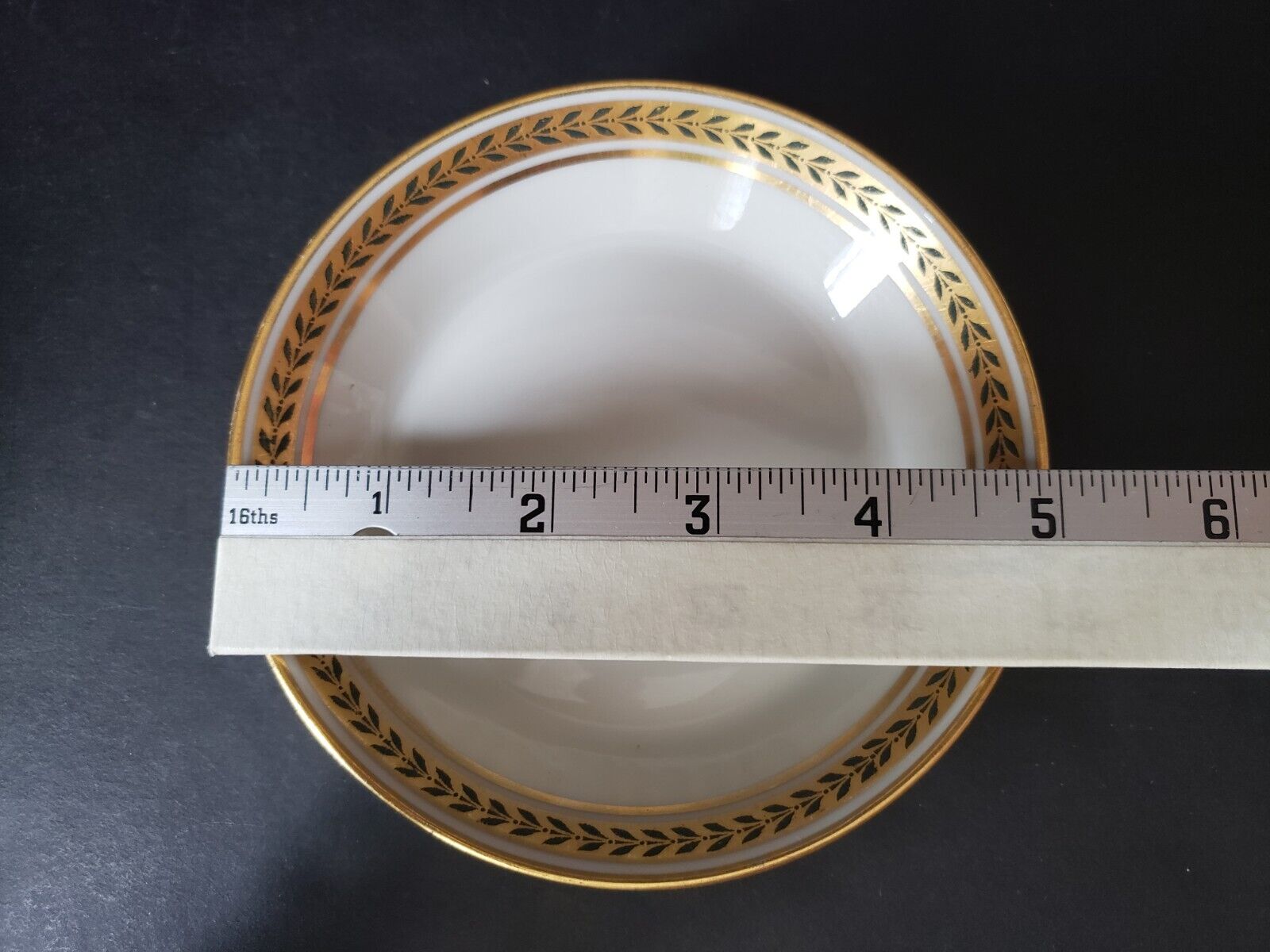 JP Limoges France Gold Trim Green Laurel 2 x Small Bowl 5" (lot 598)