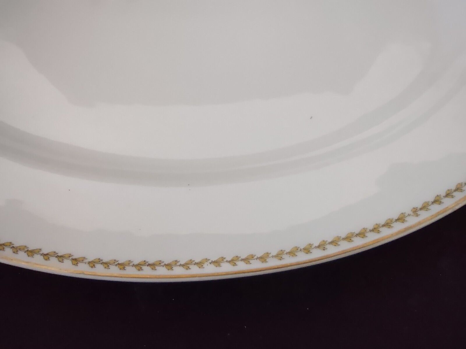 Noritake Yellow Laurel Band Oval Serving Plate S 792A Dish Gold Trim (lot 327)