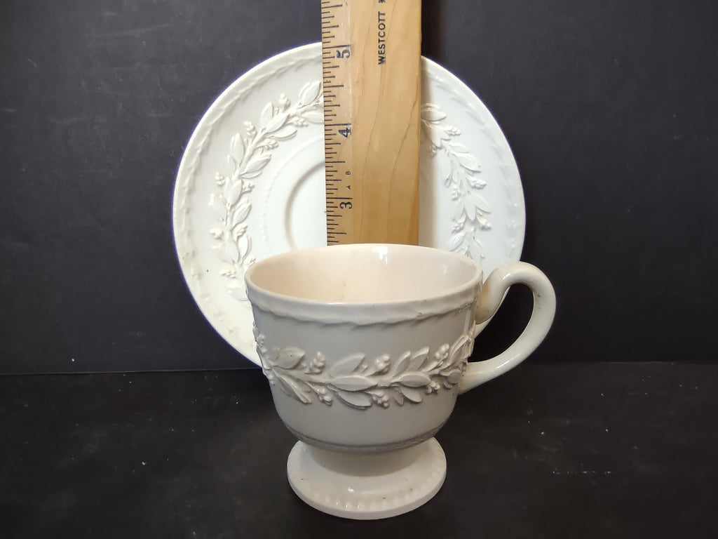 Vintage Wedgwood Queens Ware Espresso Demitasse Cup Saucer REPAIRED [6185]