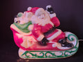 Vintage Christmas Empire Santa on Sleigh Tabletop Blow Mold IMPERFECT (lot 3438)