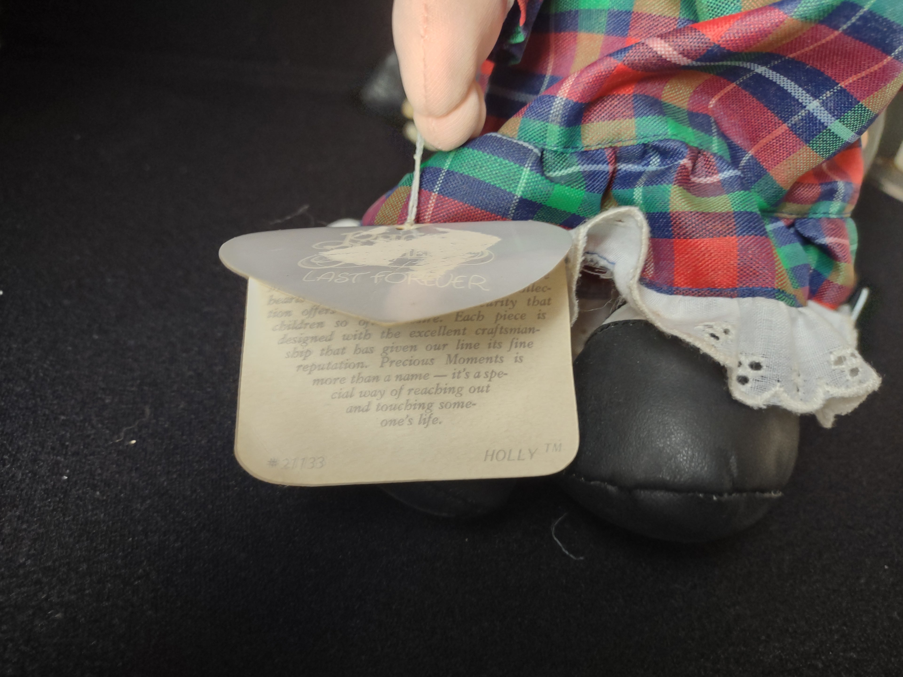 Set 3 Vintage Christmas Precious Moments Dolls Holly Evie (lot 2315)