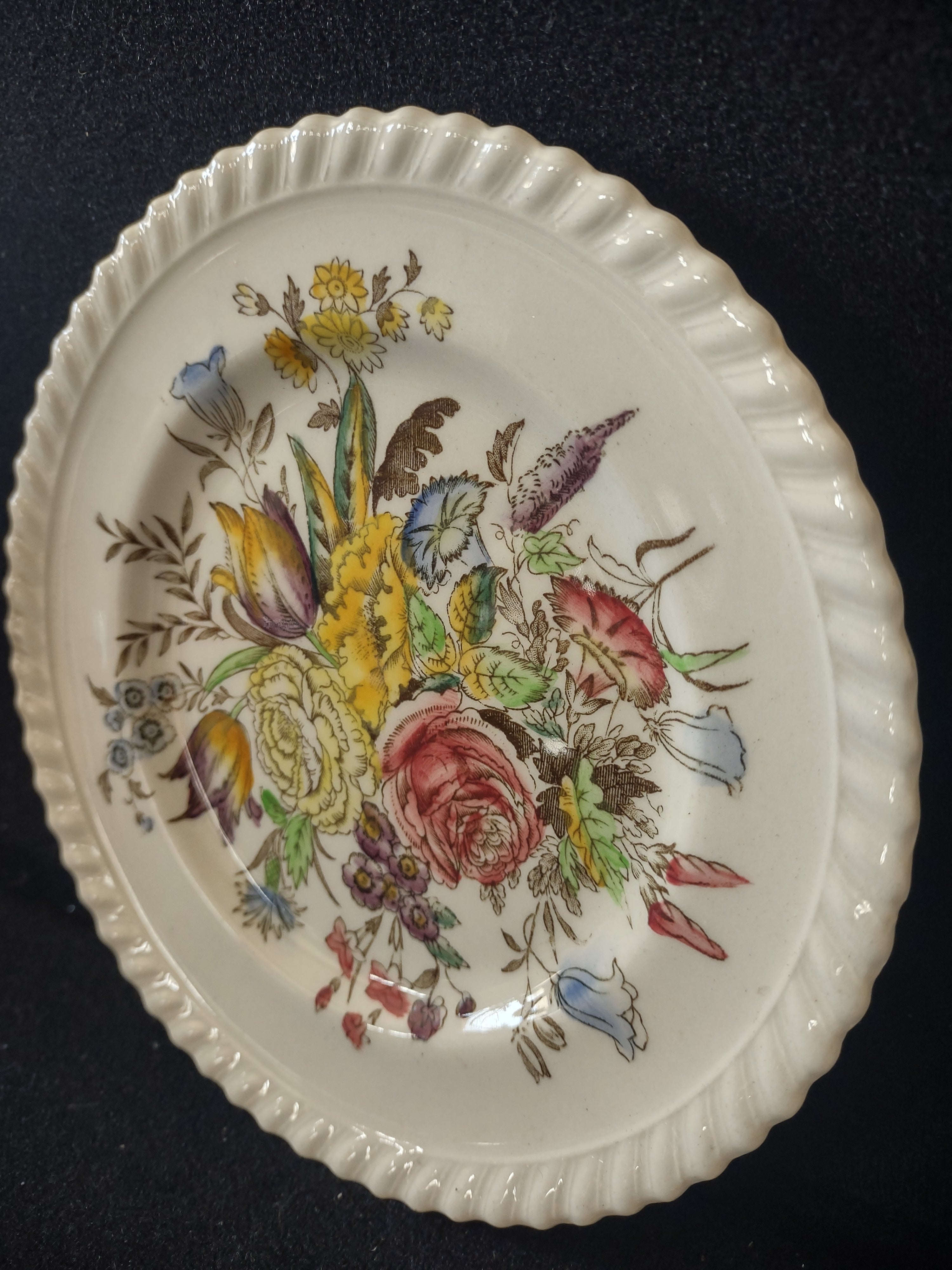 Vintage Johnson Bros Garden Bouquet Ironstone England Bread Plate (lot 5615)
