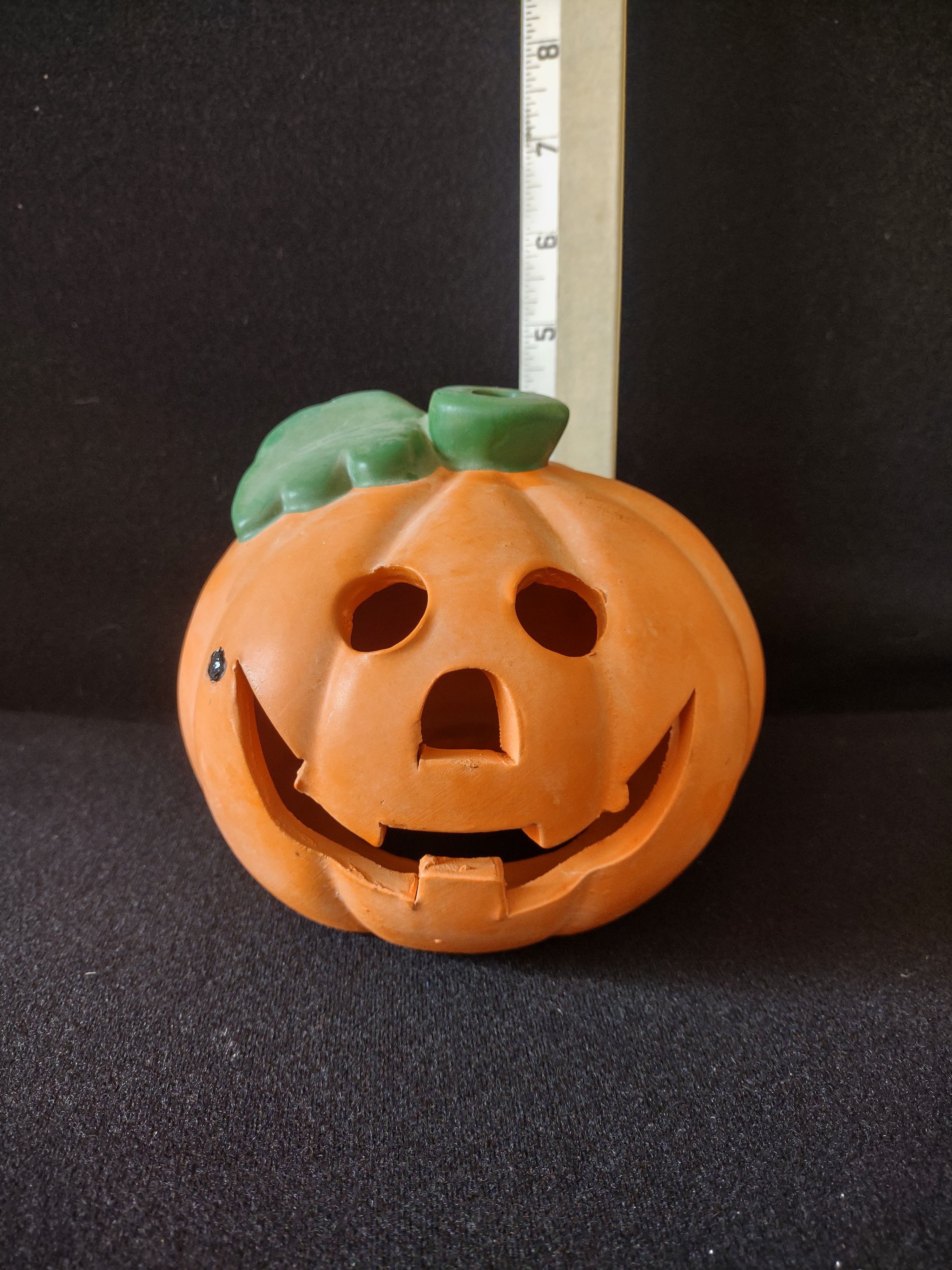 Halloween Terra Cotta Jack O Lantern Candle Cover (Lot 4345)