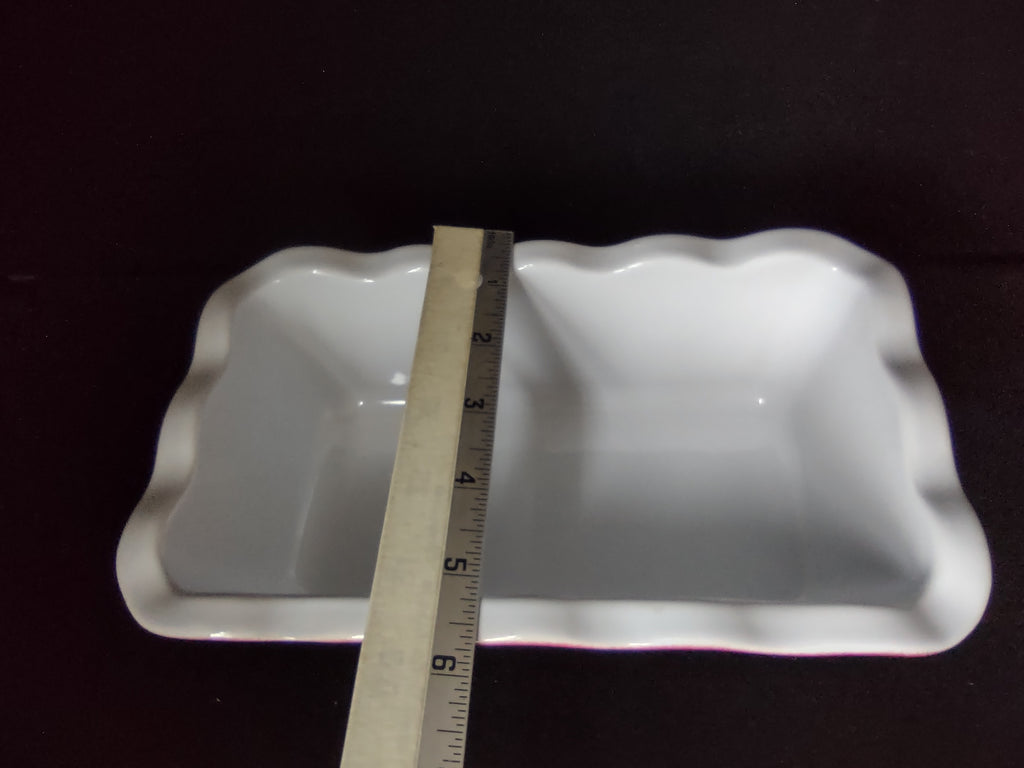 Emile Henry Vtg Loaf Pan Scalloped Edge Baking Dish France 6164 Red (lot 2773c)