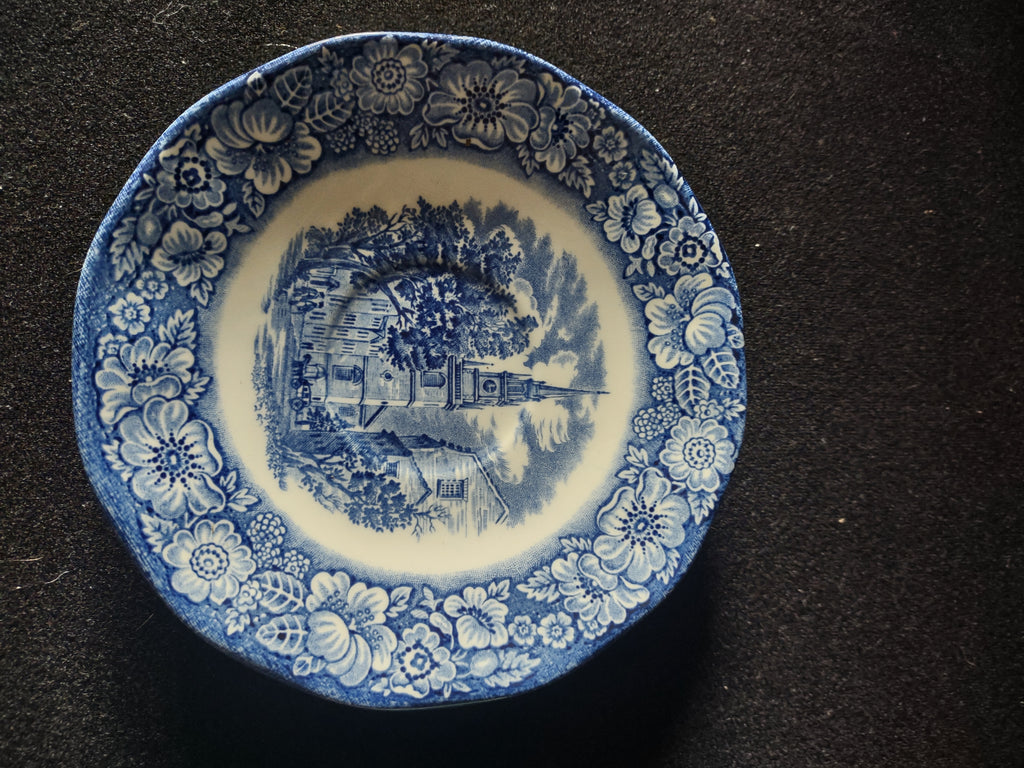 Vintage Enoch Wedgwood Co Saucer Historic Colonial Scenes Liberty Blue (Lot 5580