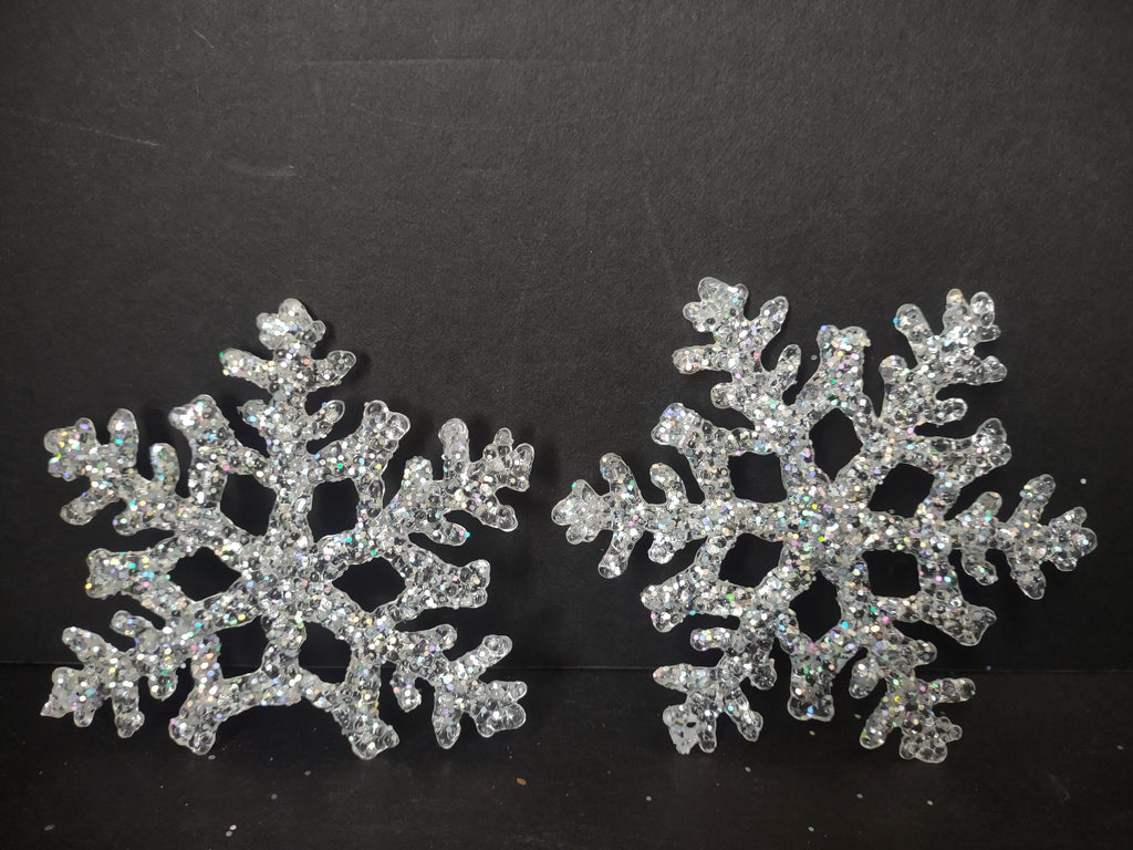 Christmas Ornament Snowflake x 12 VERY Glittery 4" (lot 3350)