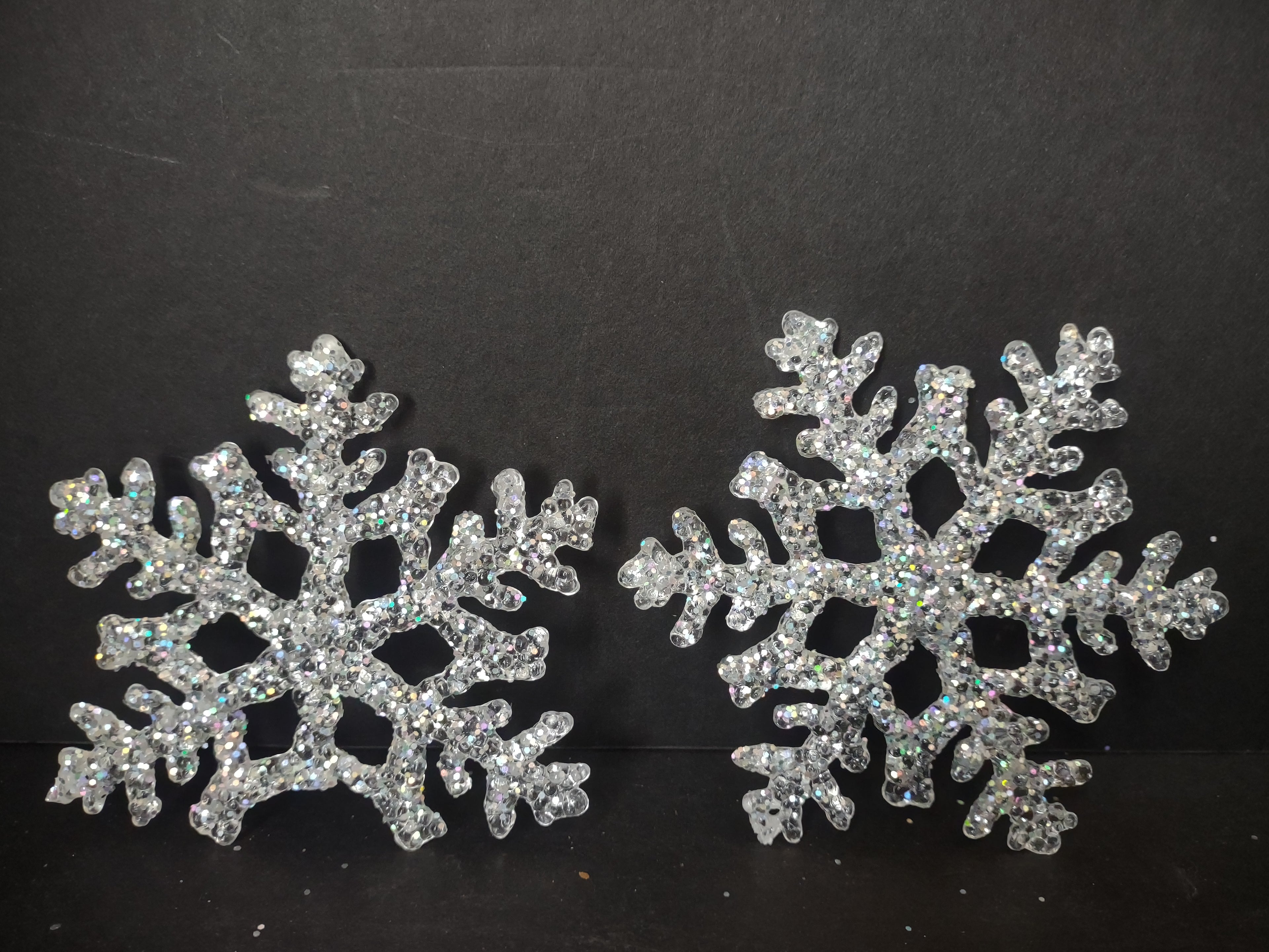 Christmas Ornament Snowflake x 12 VERY Glittery 4" (lot 3350)