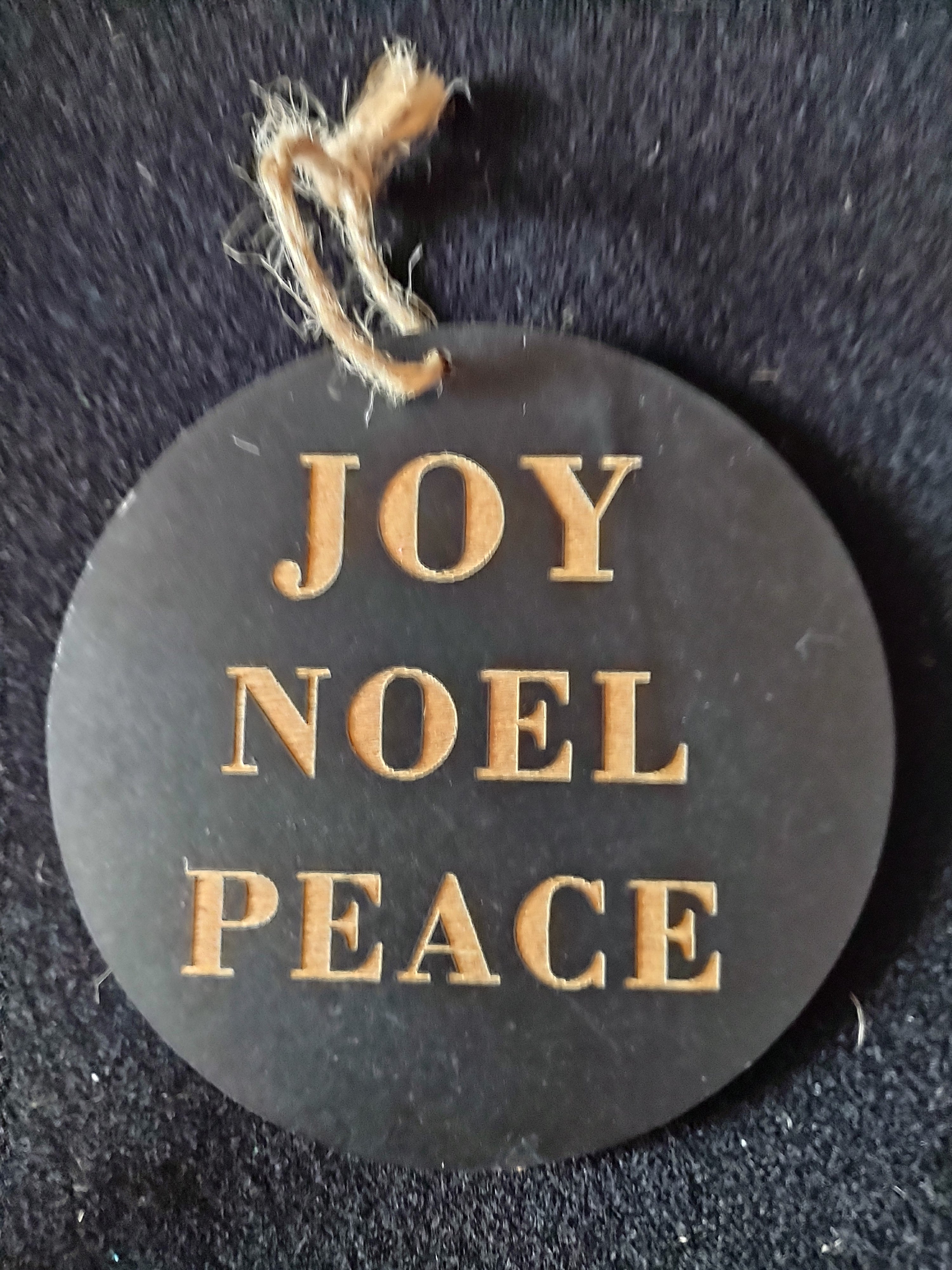 Christmas Wooden Ornaments 3 Noel 1 Peace 2 Stars 1 Joy Noel Peace 3.5"(Lot 4653