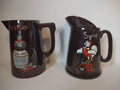 Vintage Redware Syrup Pitcher x 2 Rooster Vegetables (lot 2994c)