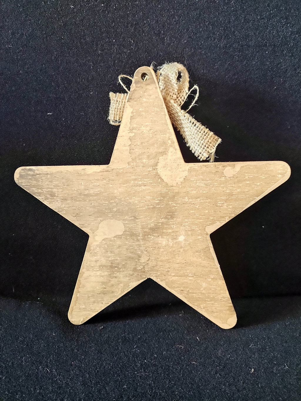 Rustic Christmas Wooden Stars 1 Decorated 8" 2 Small 1 Speckled (Lot 4641)