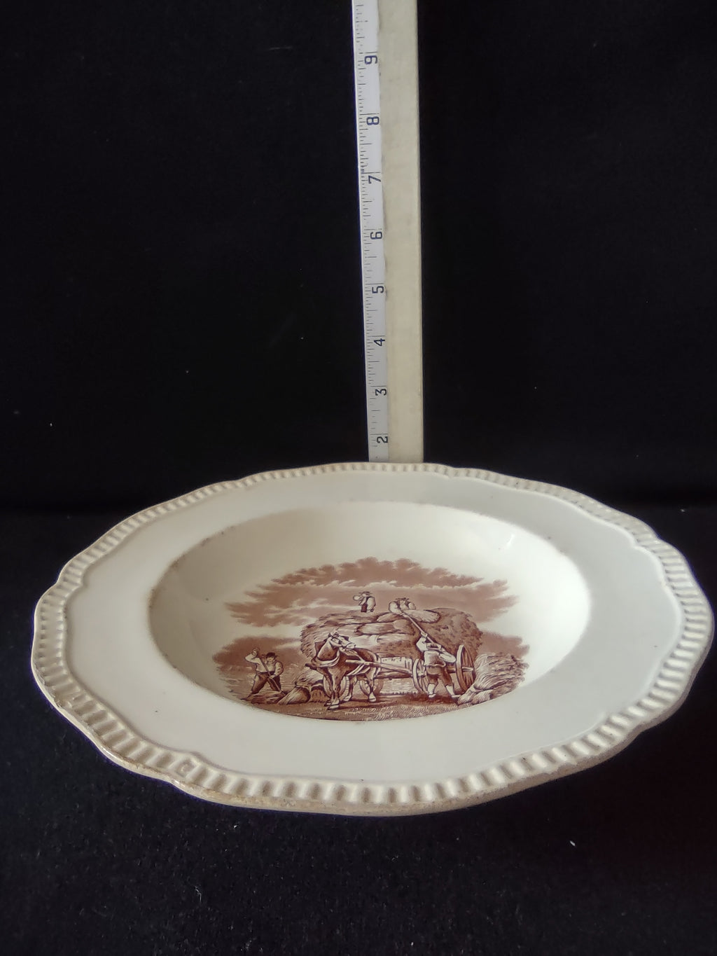Vintage Copeland Spode Plate Agricultural Scene Ironstone Countryside (Lot 5806)