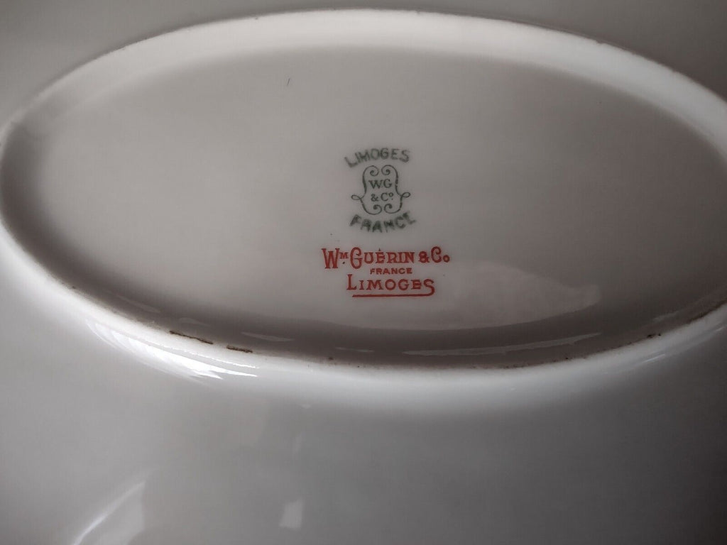 Wm Guerin France Limoges Set 4 x Serving Platter Plate Bowl Gold Trim (lot 533)