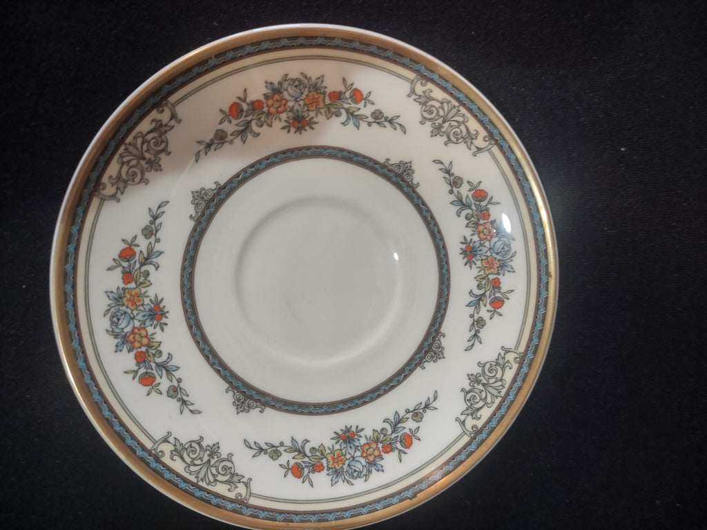 Vintage Minton Stanwood Saucer Bone China Blue Orange Green (Lot 5502)