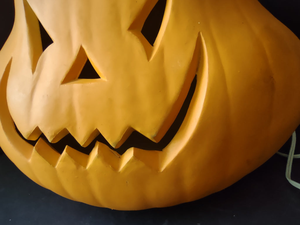 Large 12" Vintage Jack-O'-Lantern Foam Blow Mold Lighted Pumpkin (lot 3014j)