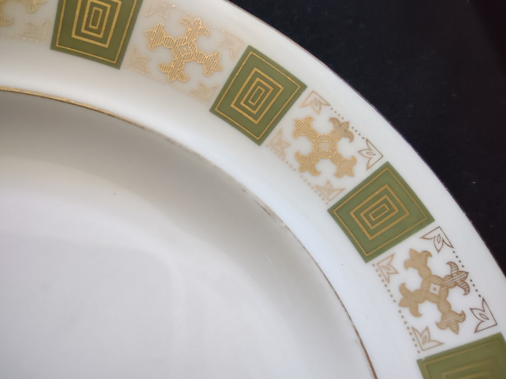 Vintage Spode Dinner Plate Persia Green Bone China x 3 English Country (Lot 5726