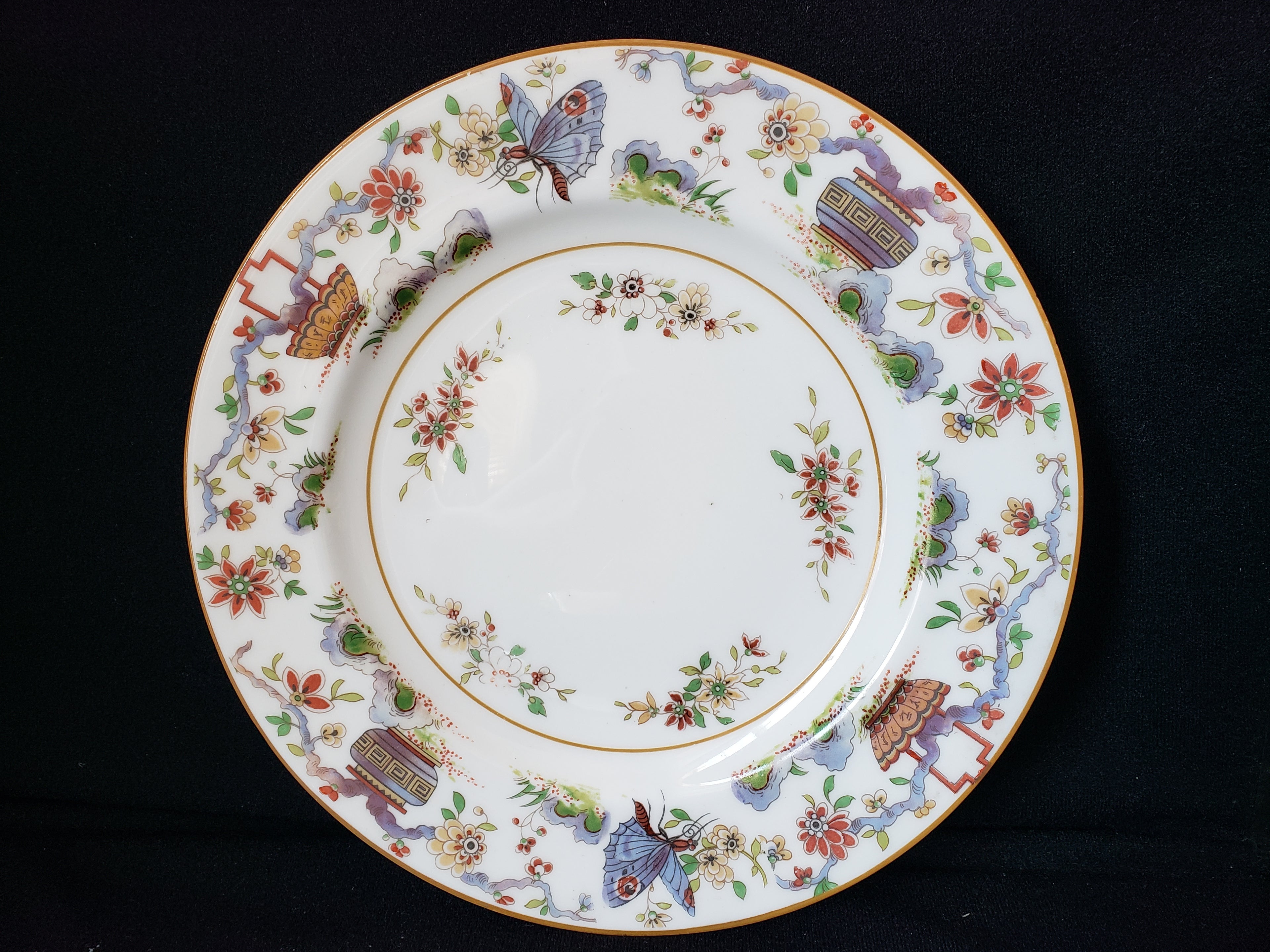 Vintage Royal Worcester Higgins Seiter Butterfly Salad Plate 8" (lot 2122)